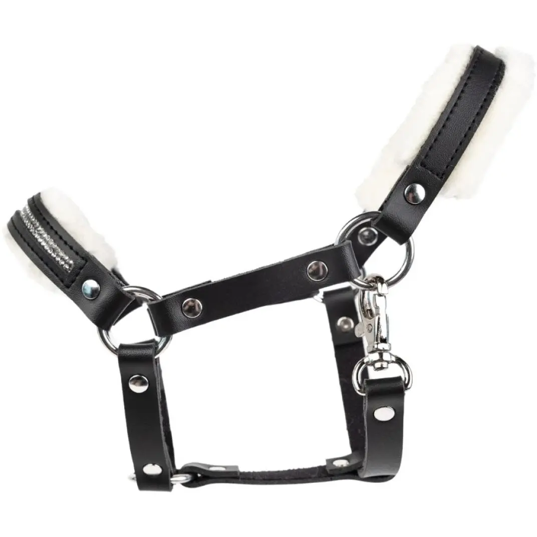 Spielzeughalfter mit Plüsch und Steinen schwarz Spielzeughalfter mit Plüsch und Steinen schwarz