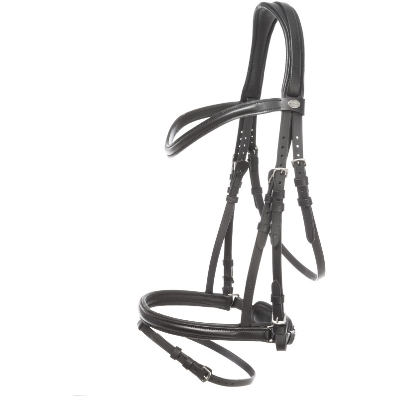 Trensenzaum mit schwedischen Reithalfter RAVENNA schwarz