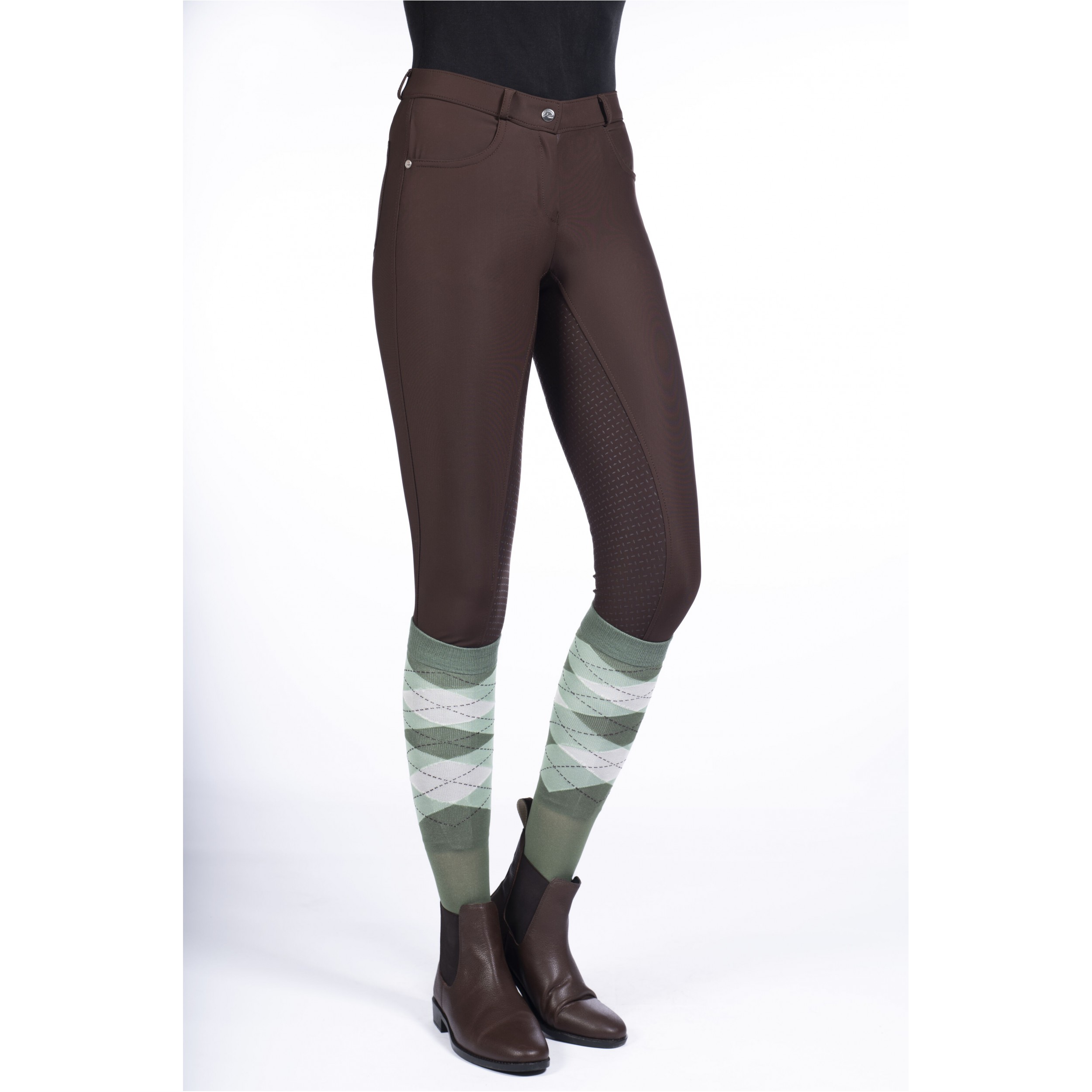 Damen Reithose Silikon Vollbesatz LUNA dunkelbraun