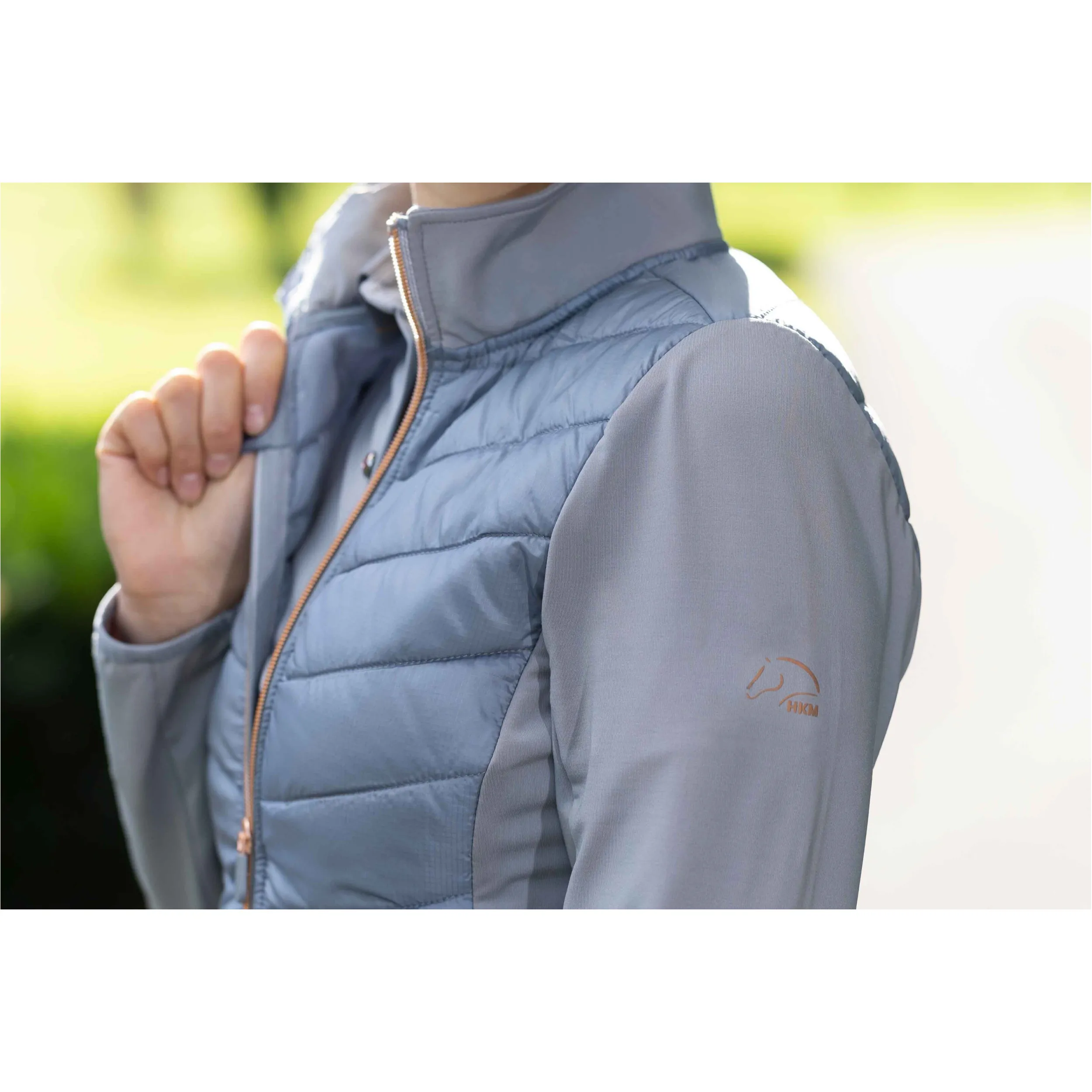 Damen Jersey-/Nylonjacke PRAG STYLE grau/rosegold