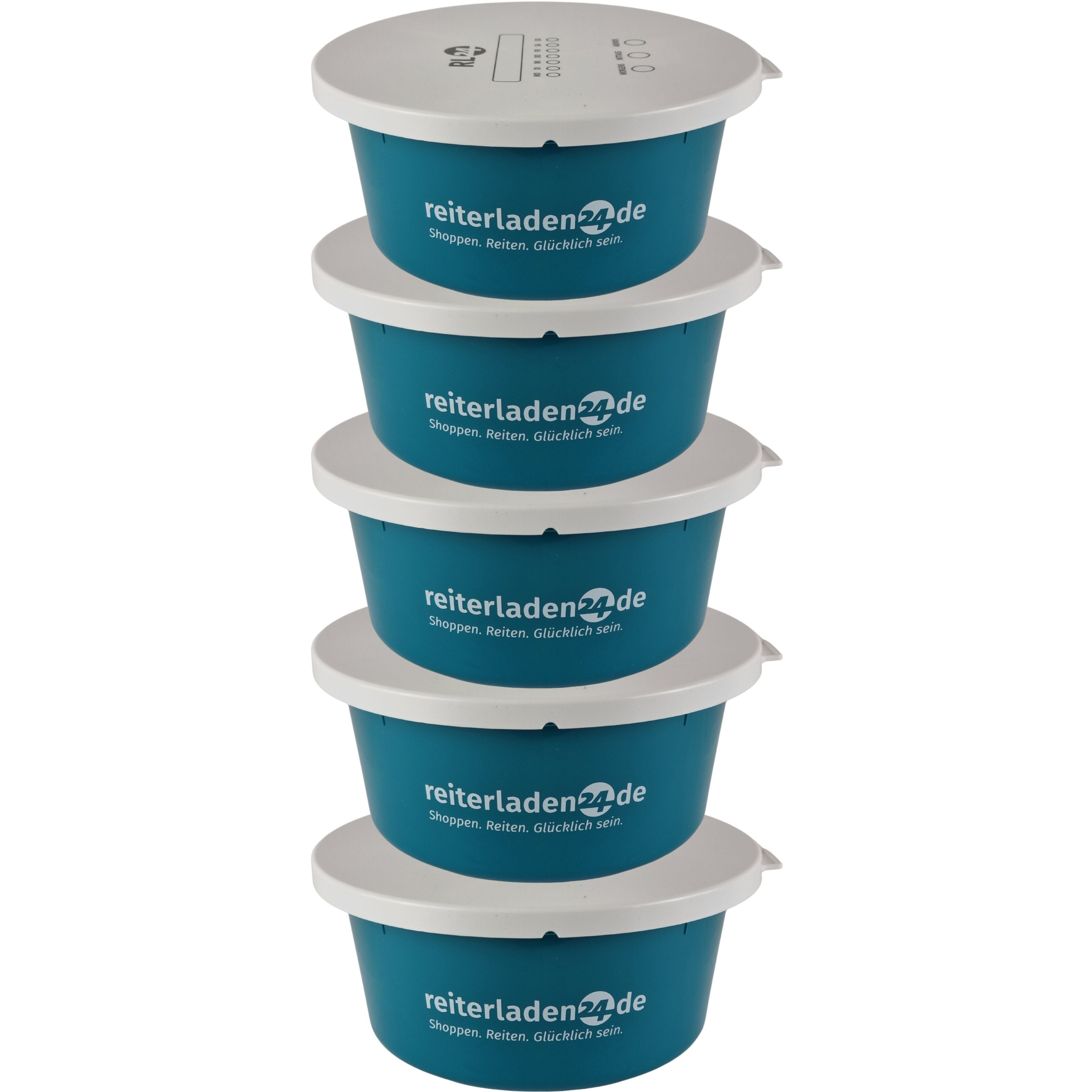 Müslischale mit Deckel wasserblau (5er Set)