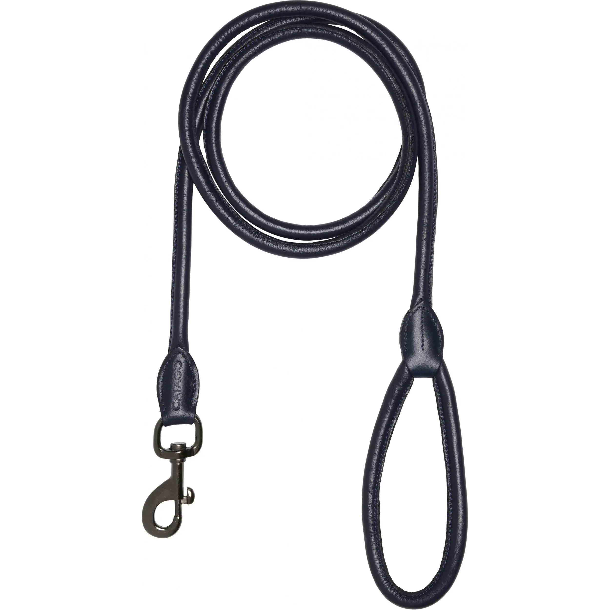 Anbindestrick Echtleder navy 200cm