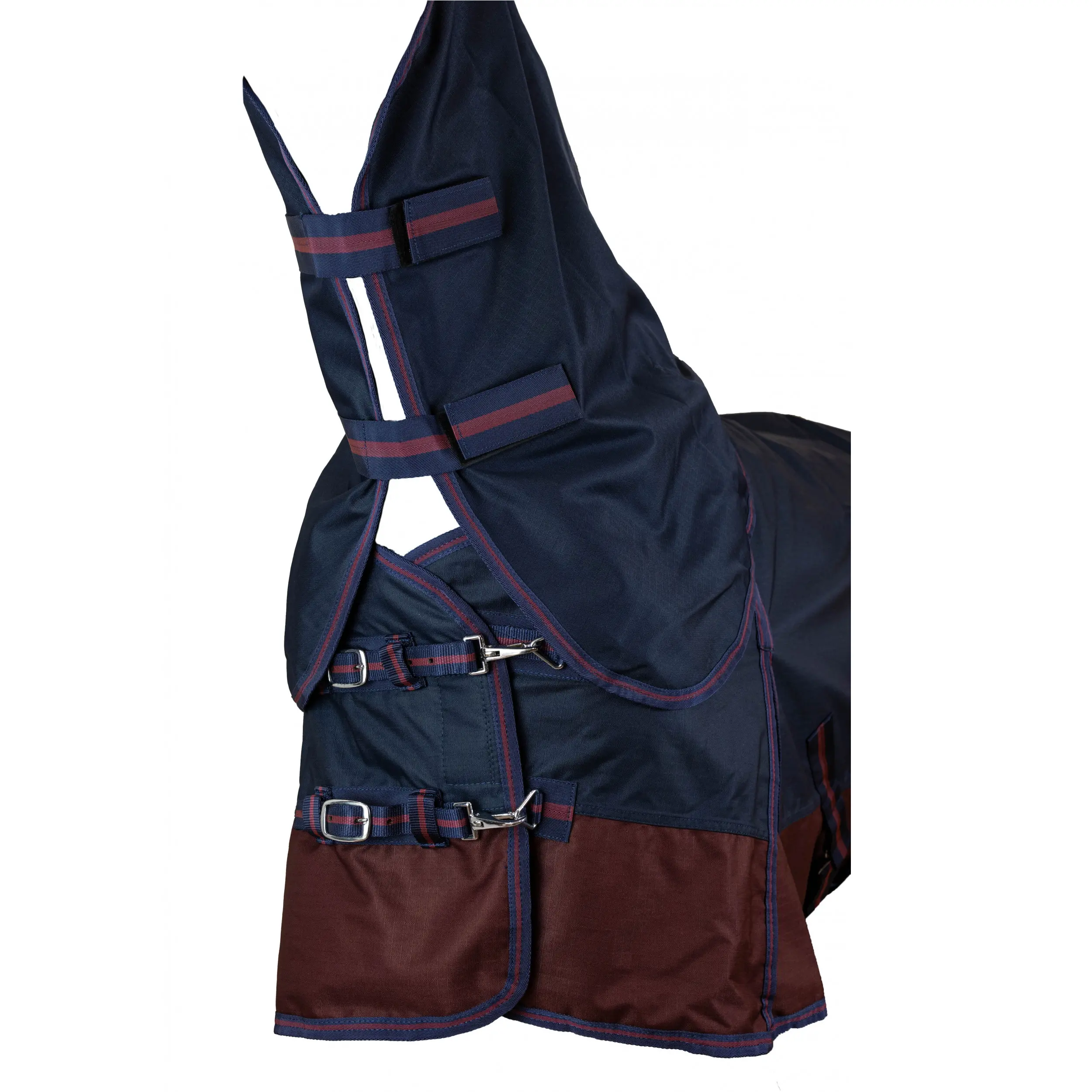 Winterdecke Full Neck 100g Füllung 600D BASICLINE marine/kastanie