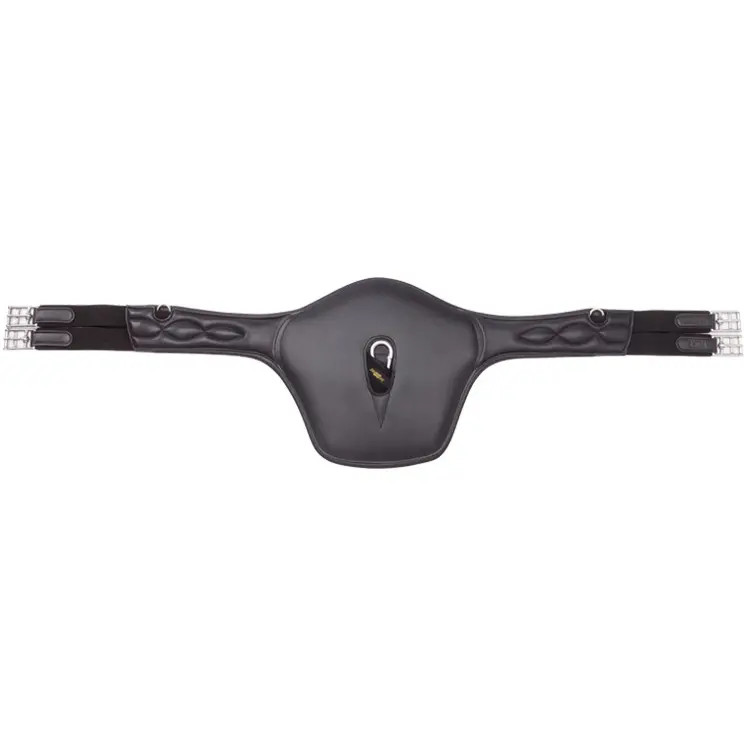 Sattelgurt mit Bauchlatz und Elast SOFT'N SAFE Softleder schwarz
