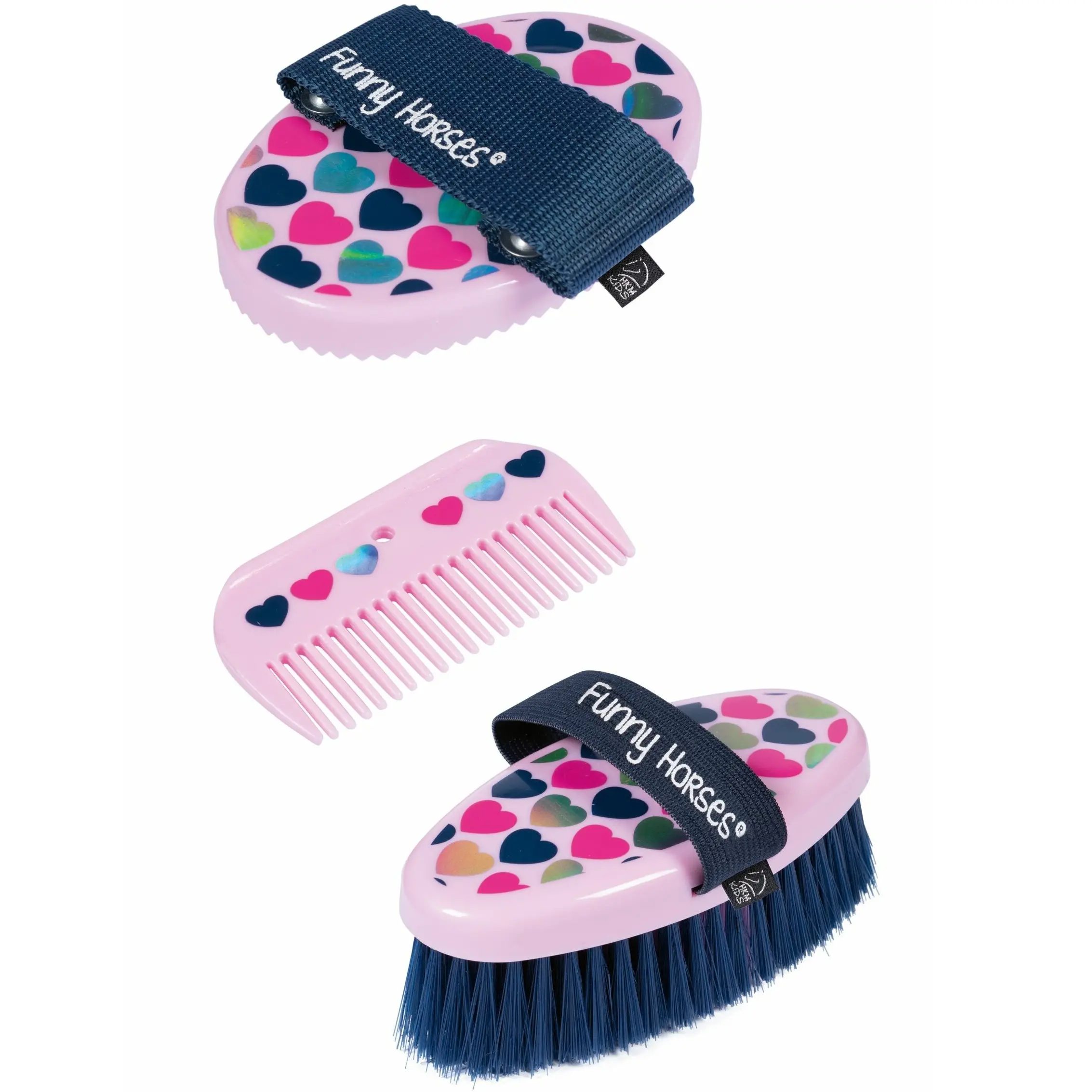 Kinder Putzset (3-teilig) FUNNY HORSES HEARTS rosa Kinder Putzset (3-teilig) FUNNY HORSES HEARTS rosa