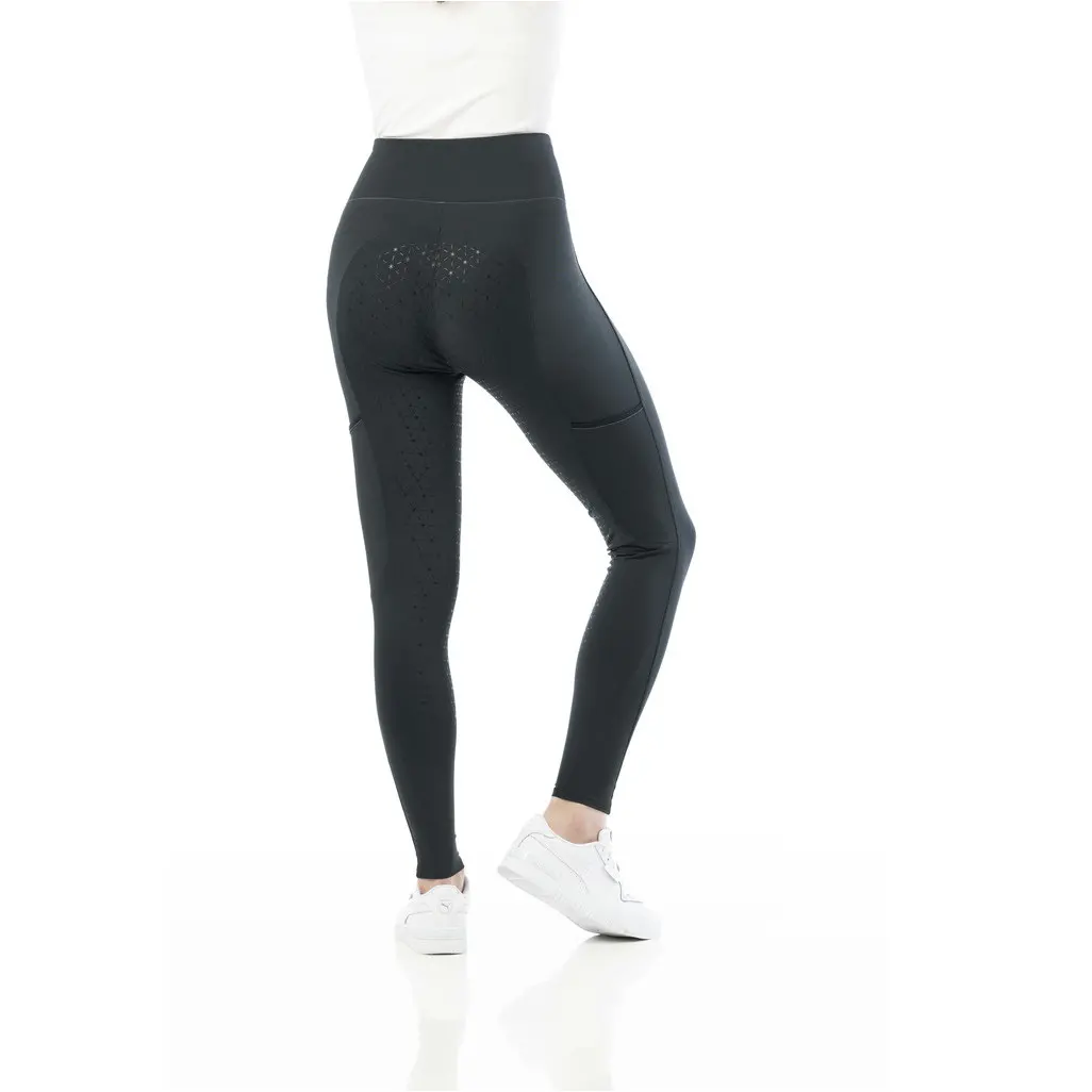 Damen Reitleggings Silikon Vollbesatz LYLY grün/grau