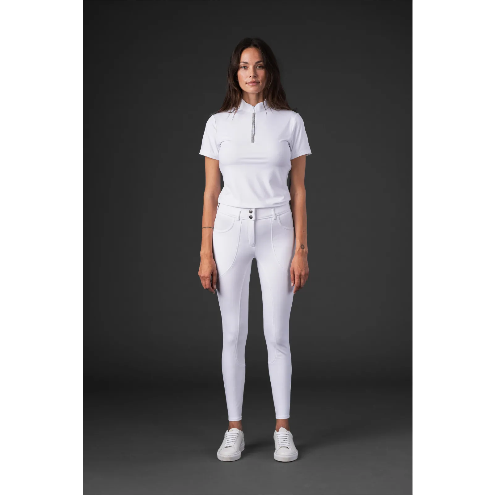 Damen Reithose Silikon Vollbesatz RIHANNA weiß