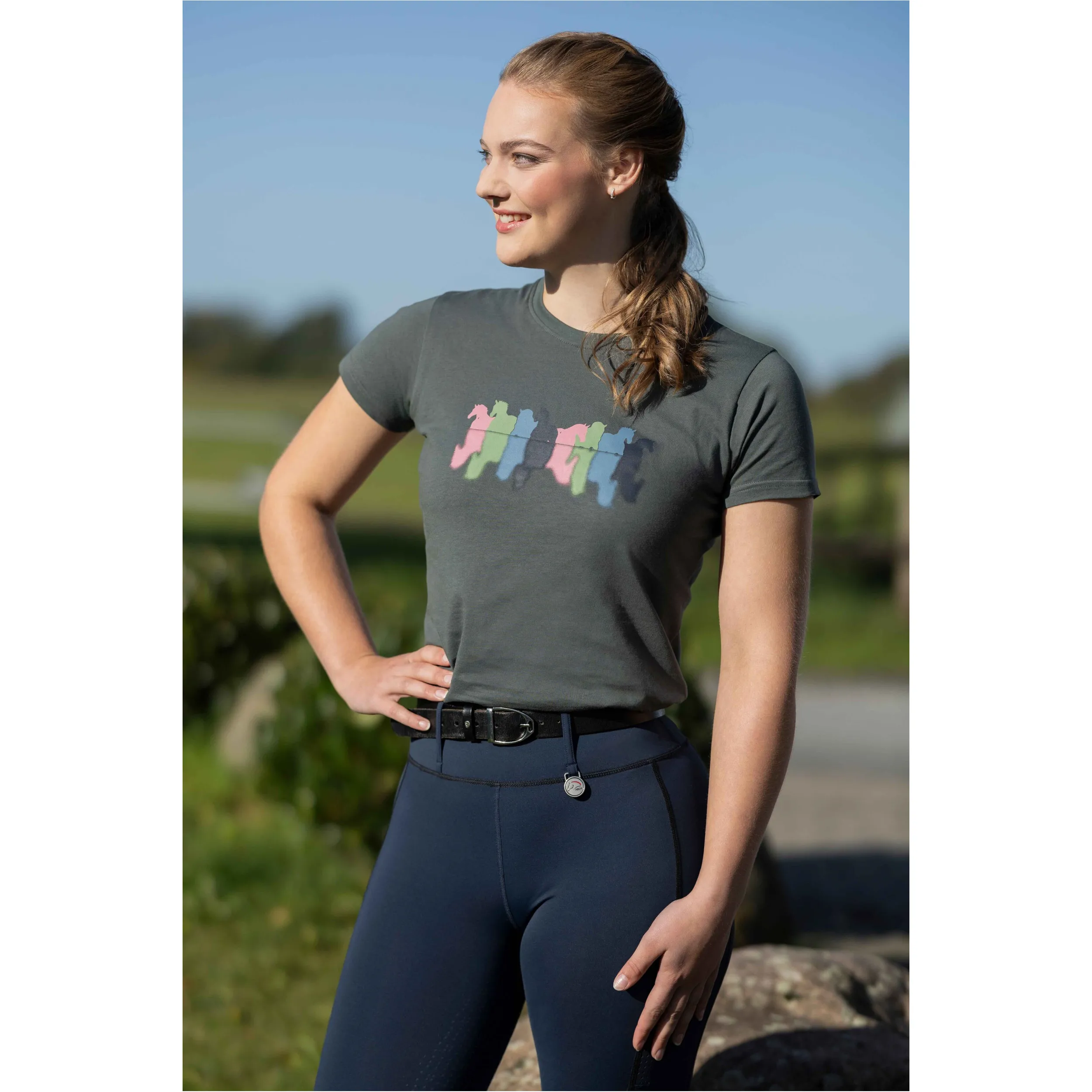 Damen T-Shirt MIRROR graugrün