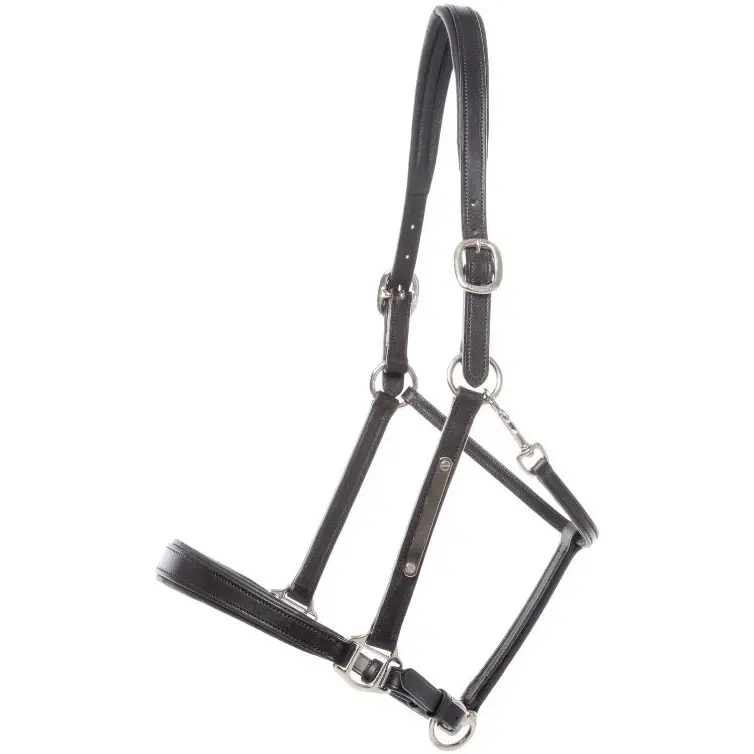 Lederhalfter BENNET schwarz/silber