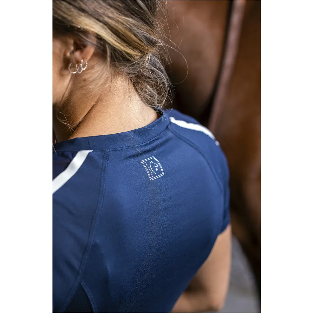 Damen T-Shirt MARION mit Mesheinsätzen marineblau