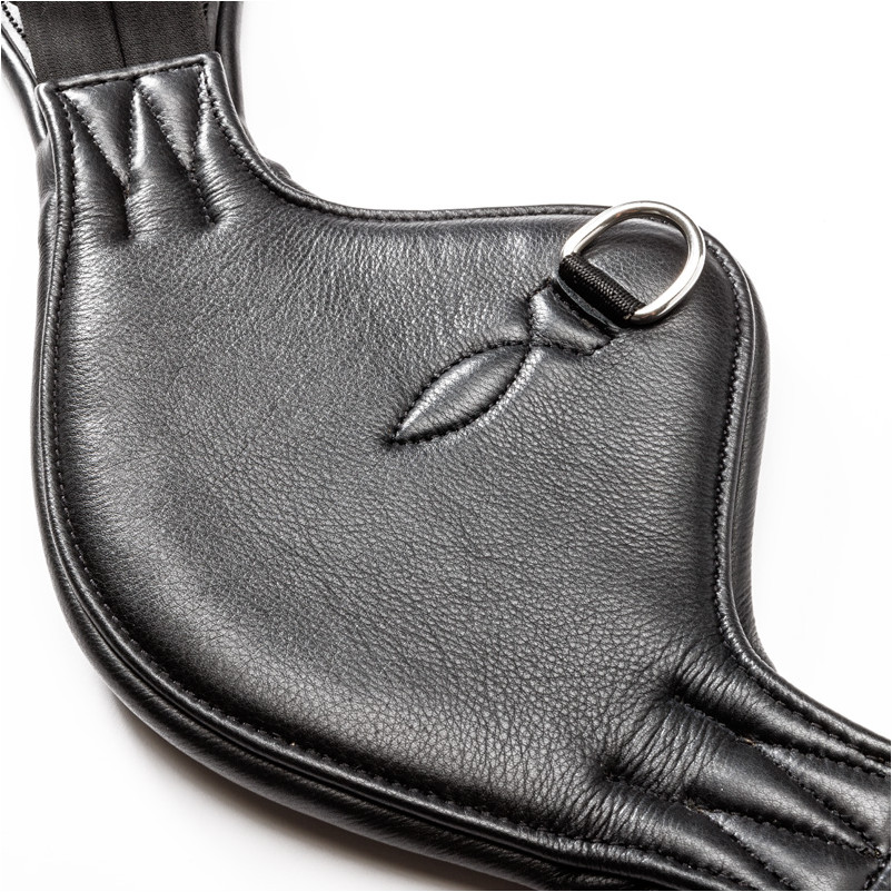 Lederkurzgurt mit Elast CASPER Softleder schwarz