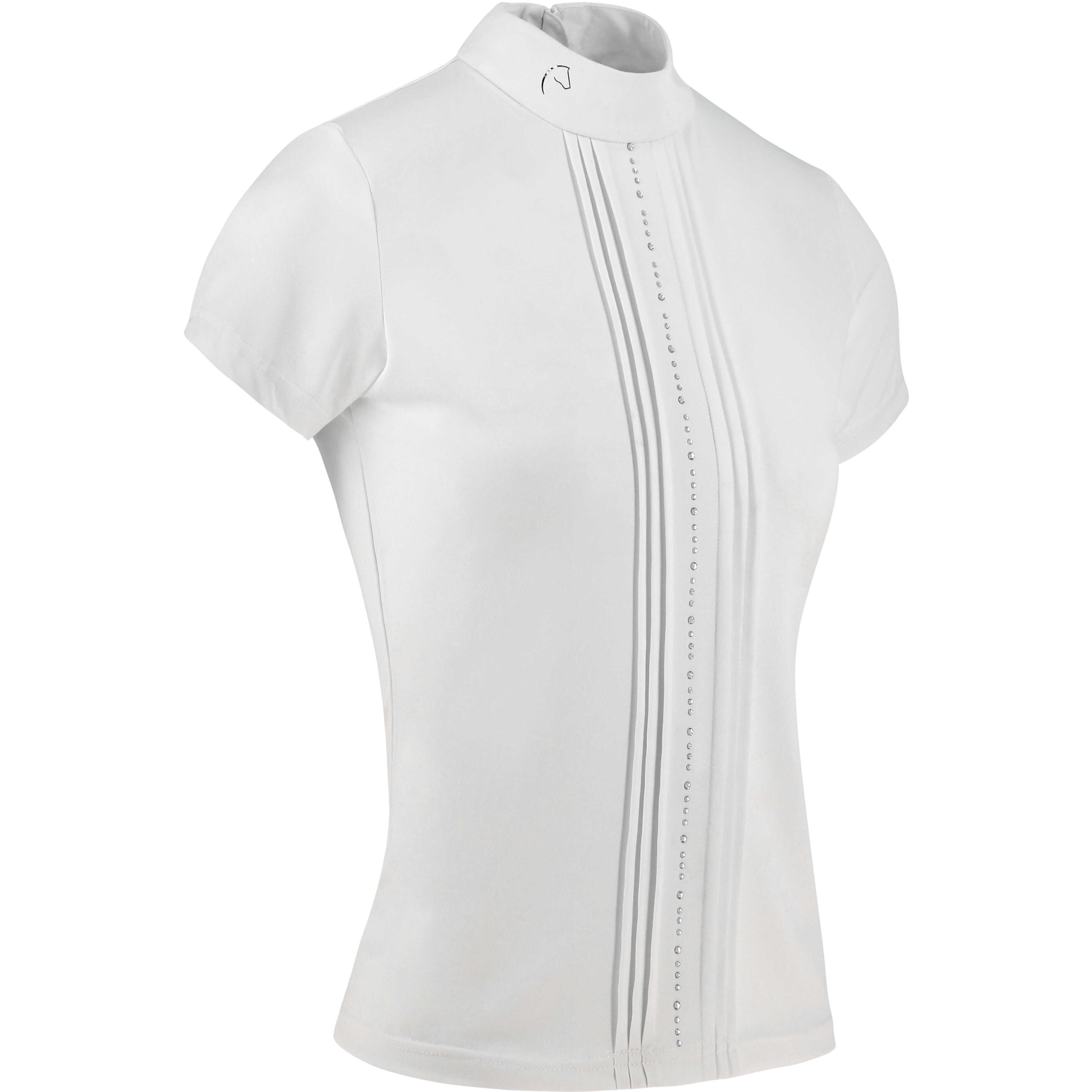 Damen Turnierpolo mit Strassverzierung DORLA weiß Damen Turnierpolo mit Strassverzierung DORLA weiß