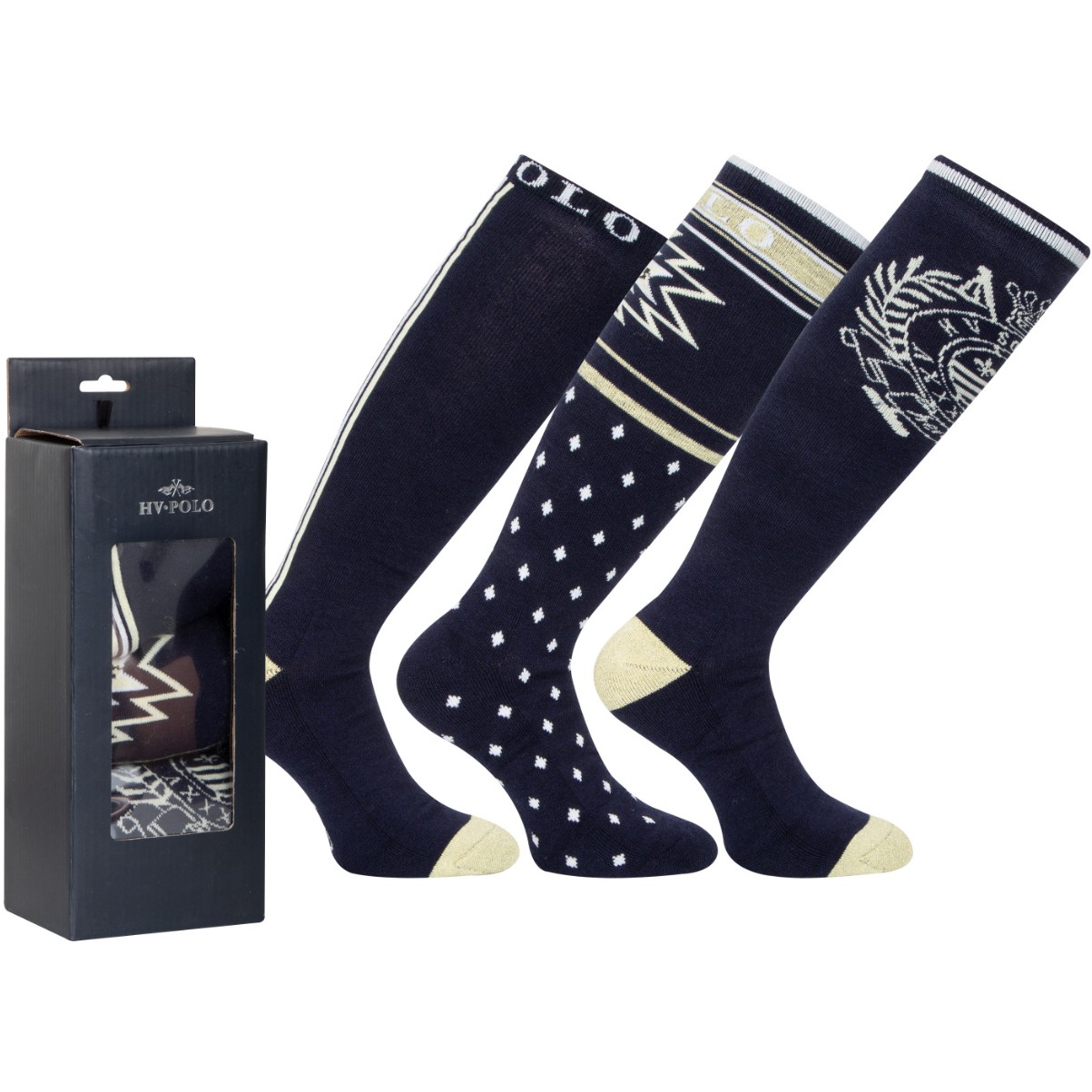 Damen Reitsocken (3er Set) HVPHarper navy