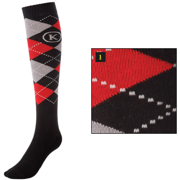 Reitsocken KAVALSOCKS schwarz/grau/rot