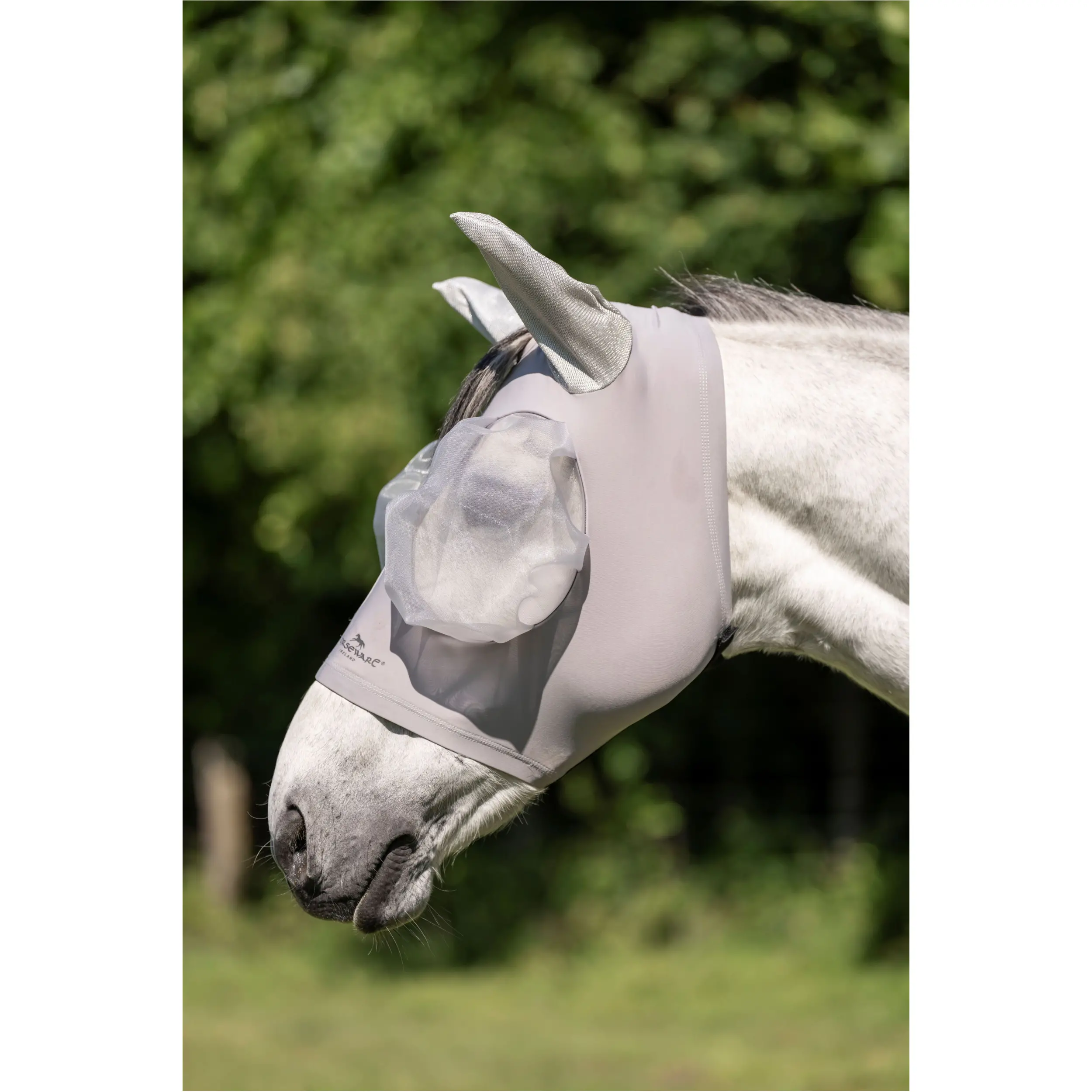Fliegenmaske AMIGO Defense Flymask silver
