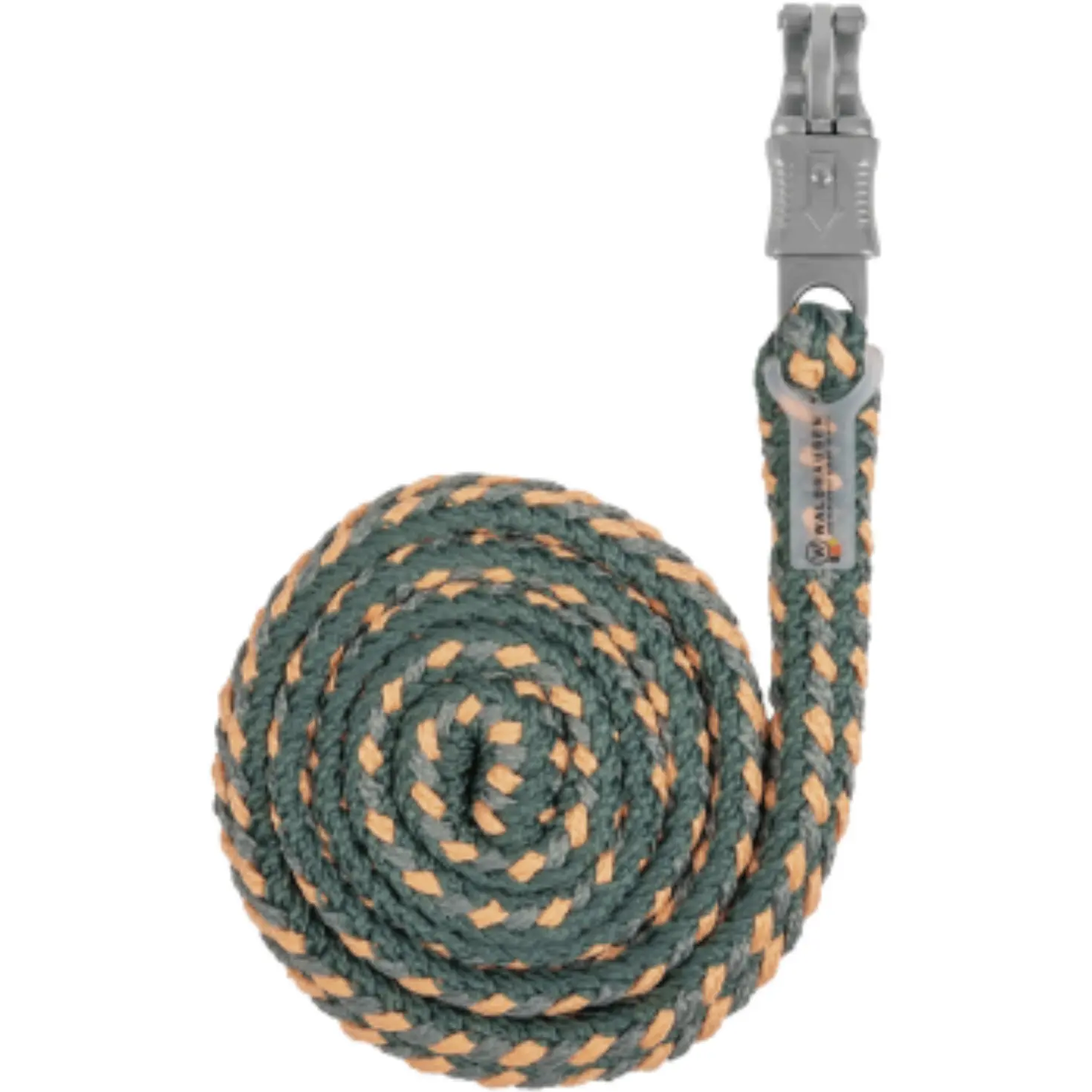 Anbindestrick mit Panikhaken PLUS piniengrün/pfirsich/chromgrau 200cm
