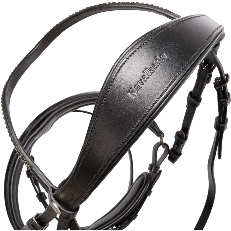 Trensenzaum mit schwedischen Reithalfter VICTORIA schwarz