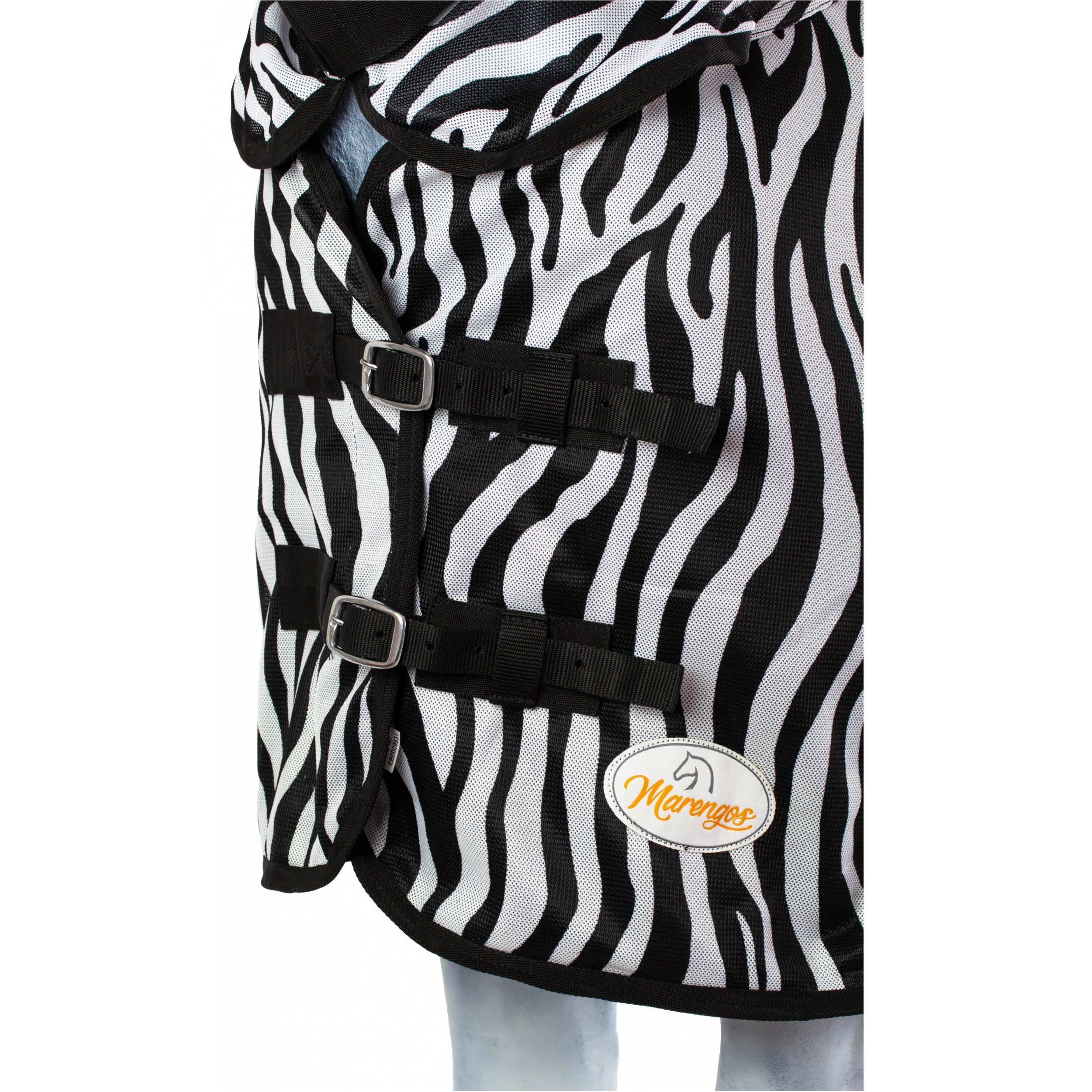 Fliegendecke mit Halsteil und Bauchlatz reißfest ZEBRA schwarz/weiß