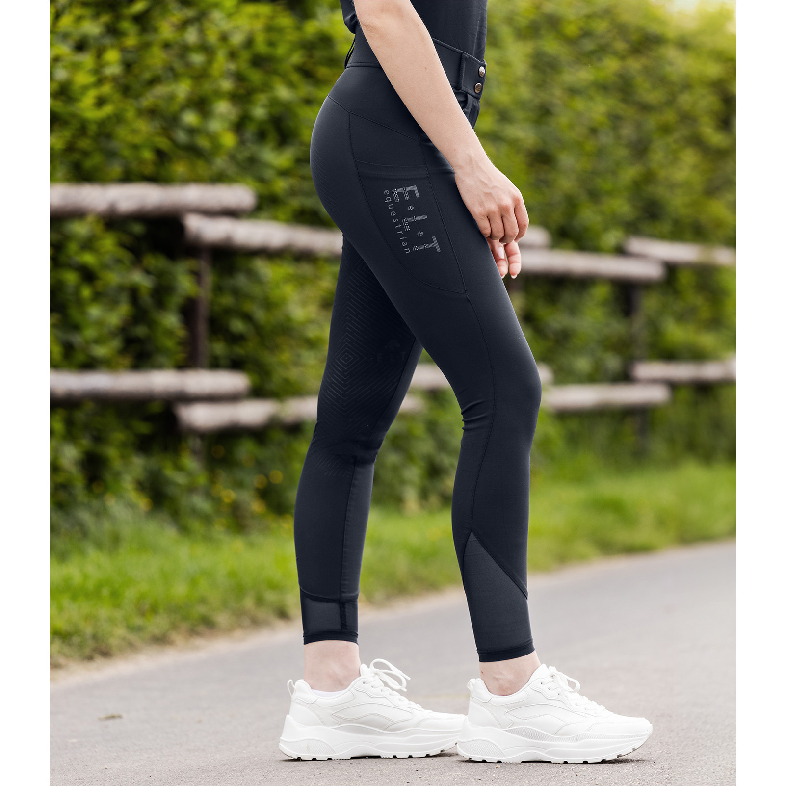 Damen Sommer Reithose Silikon Vollbesatz PAM tiefblau