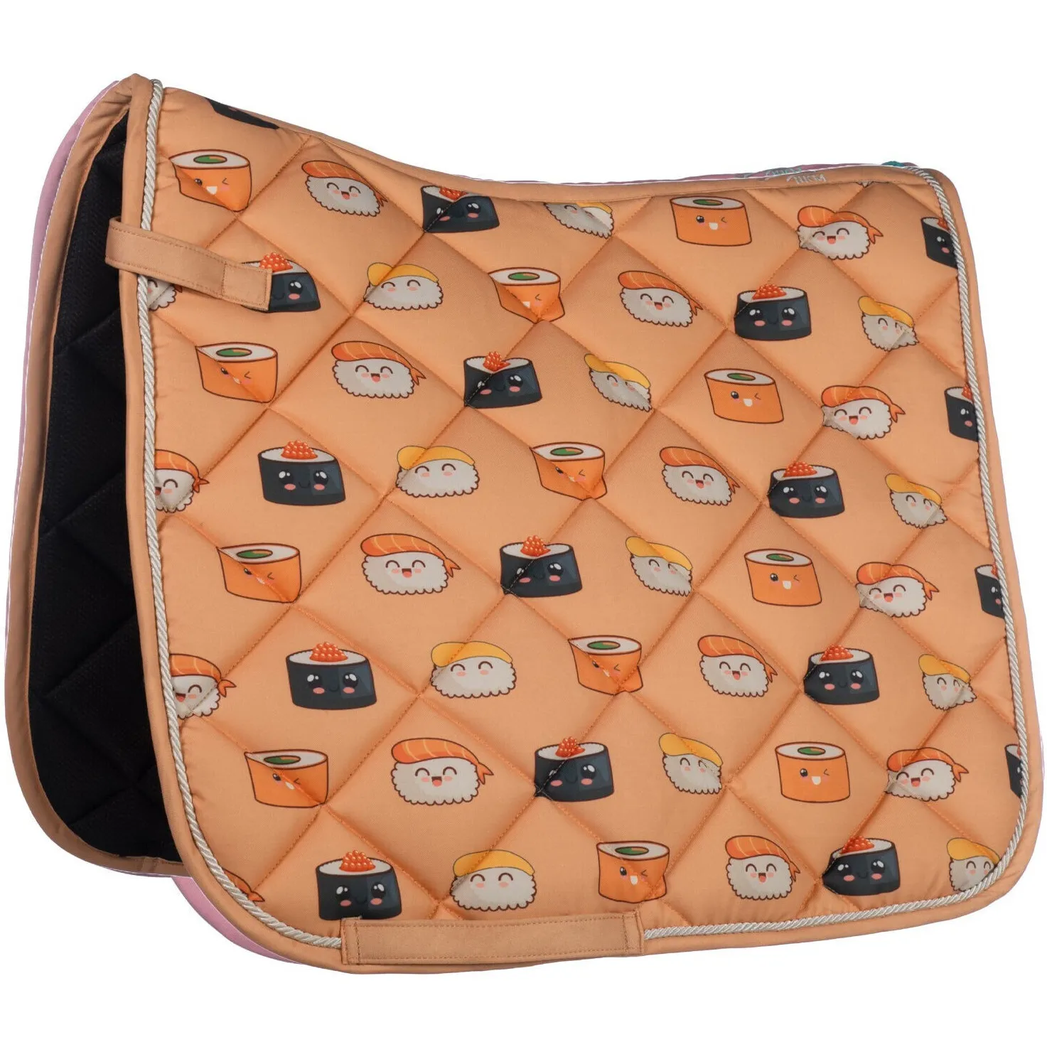 Schabracke NAPLES pastellorange/grau