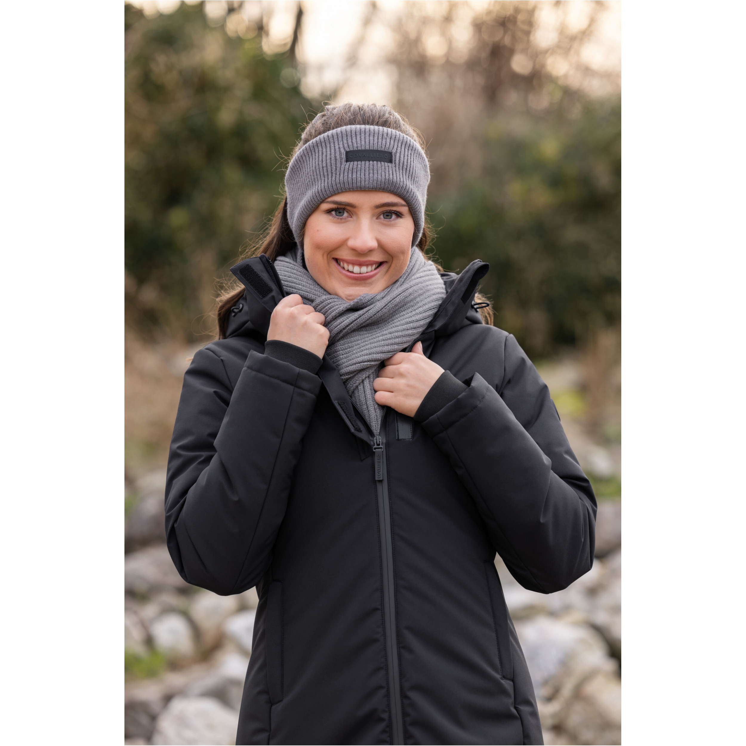 Damen Stirnband H/W 2025 steel grey