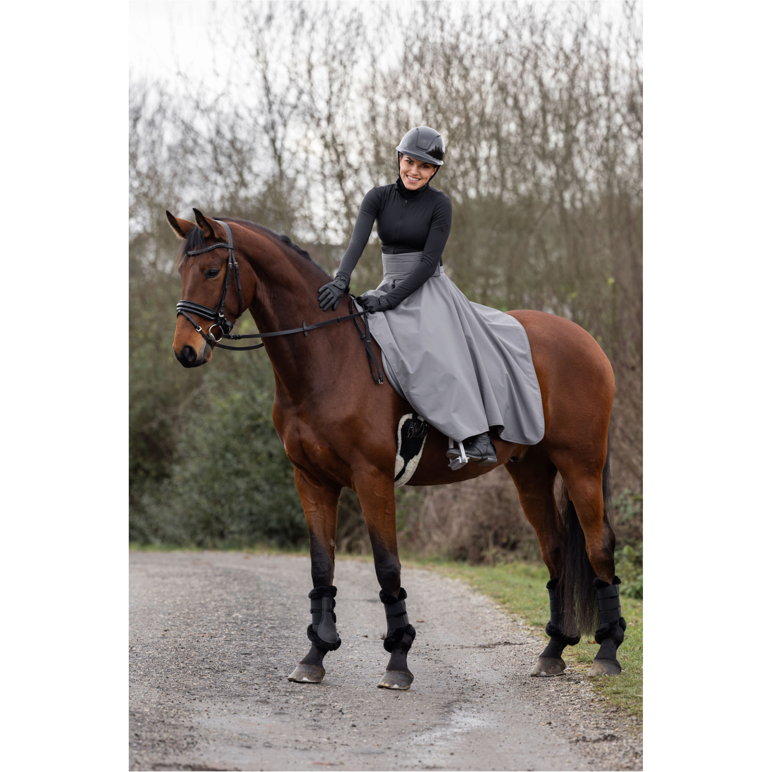 Damen Thermoreitrock H/W 2025 steel grey