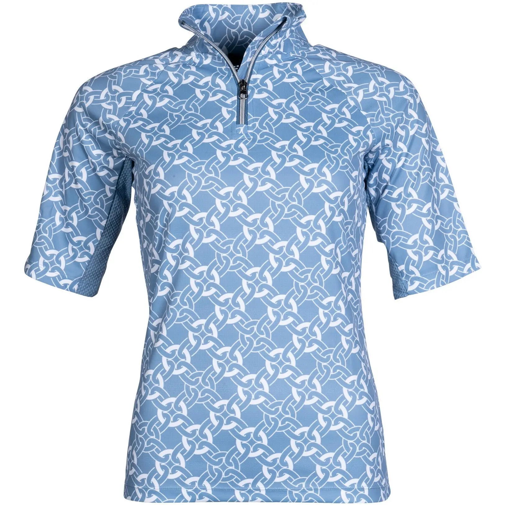 Damen Funktionsshirt Halbarm MINIMAL rauchblau/weiß