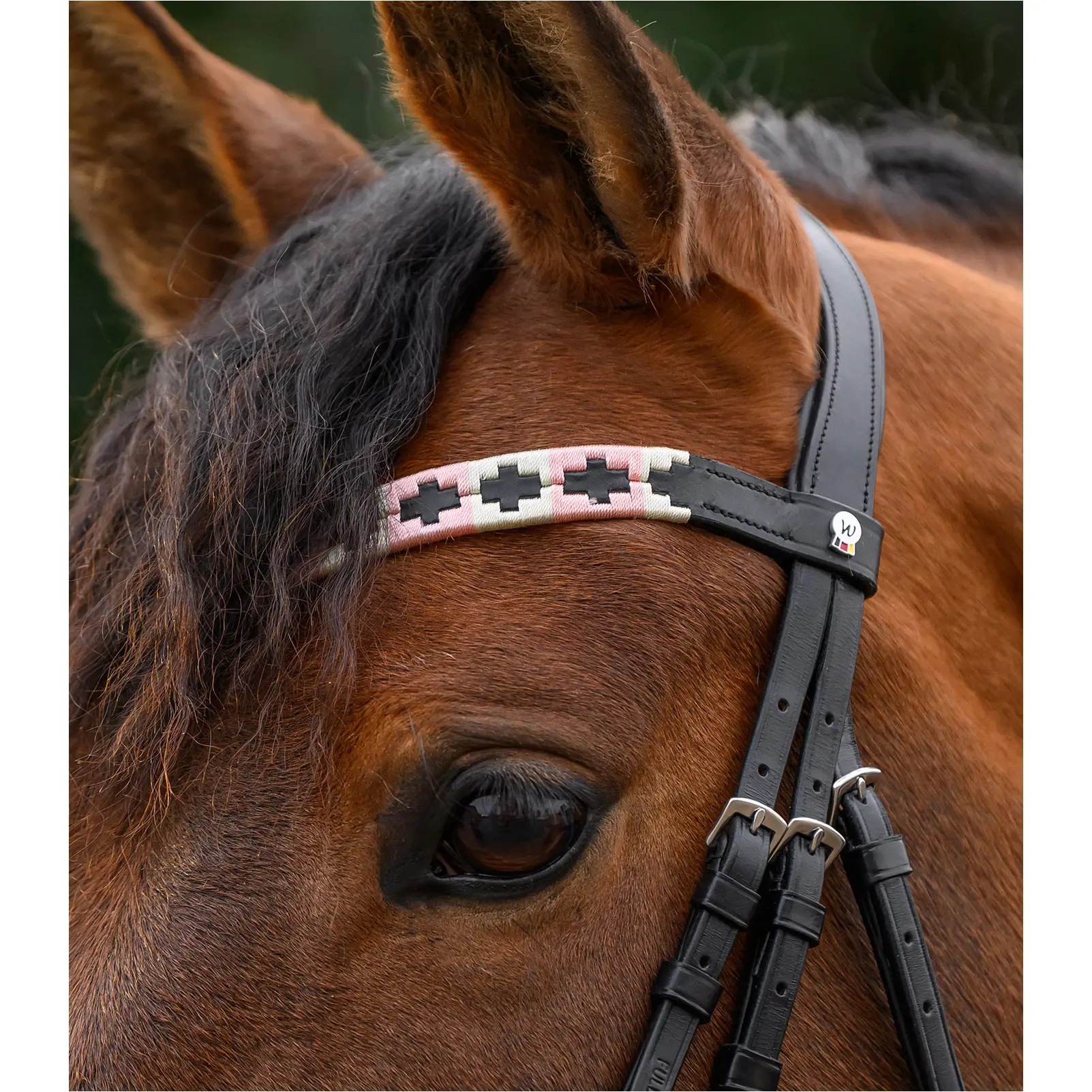 Stirnband POLO X-Line schwarz-rosa/beige