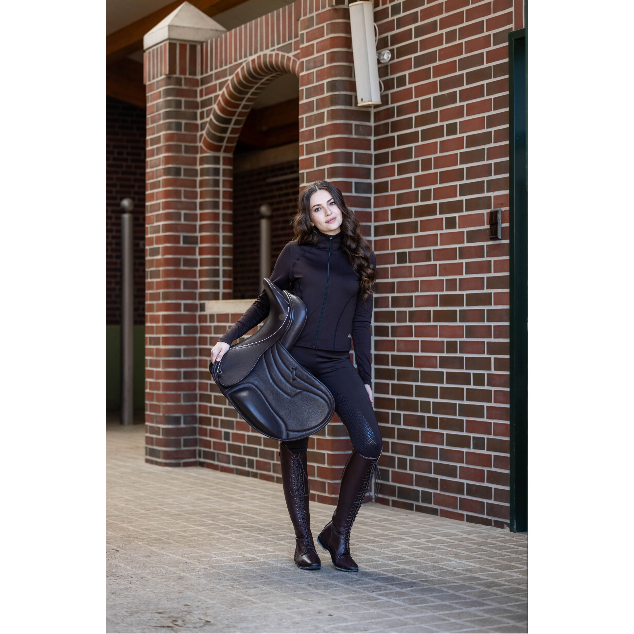 Winter Damen Reitleggings Silikon Vollbesatz RIO dunkelbraun