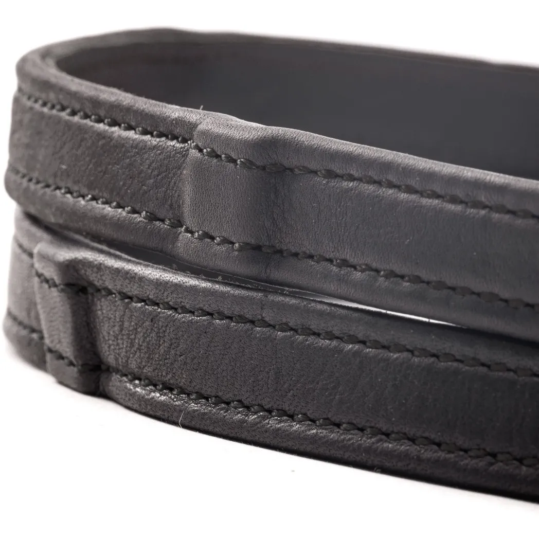 Softleder Zügel geölt 5 Stege schwarz/silber 16mm