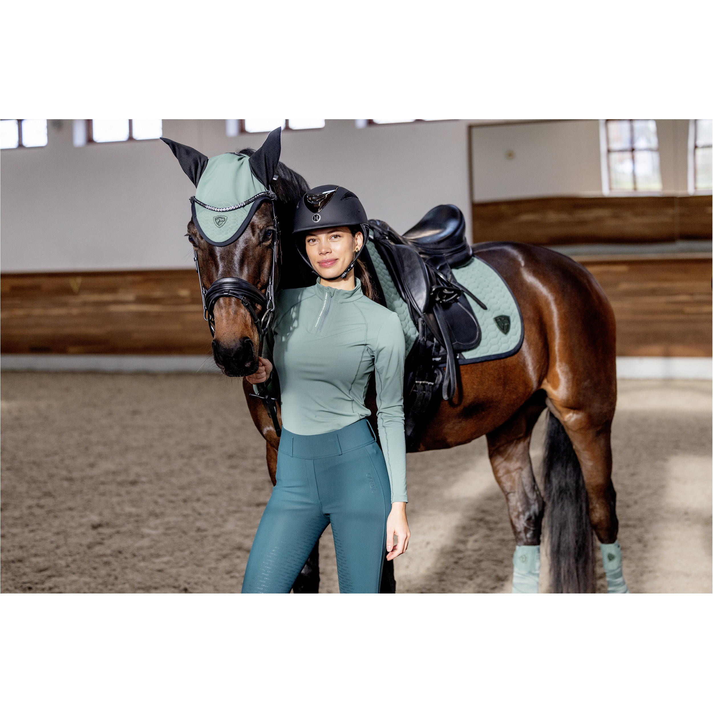 Damen Reitleggings Silikon Vollbesatz RIVER F/G mit Gürtelschlaufen ponderosa pine