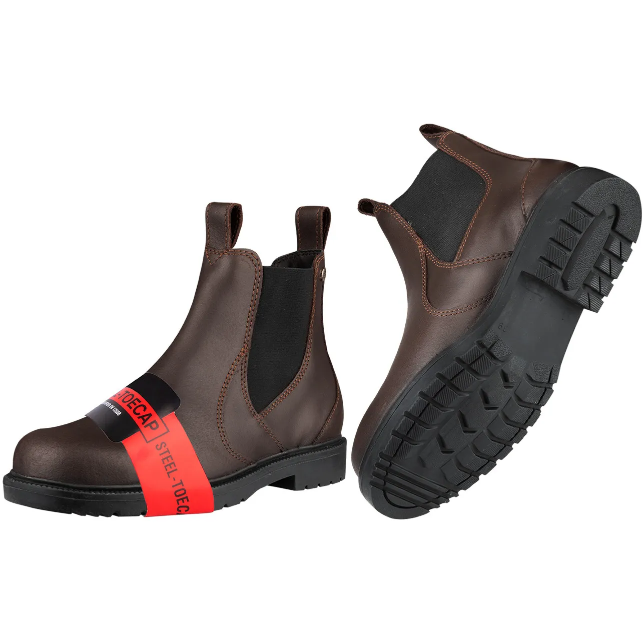 Jodhpur Reitstiefeletten mit Stahlkappe SECURA Leder braun