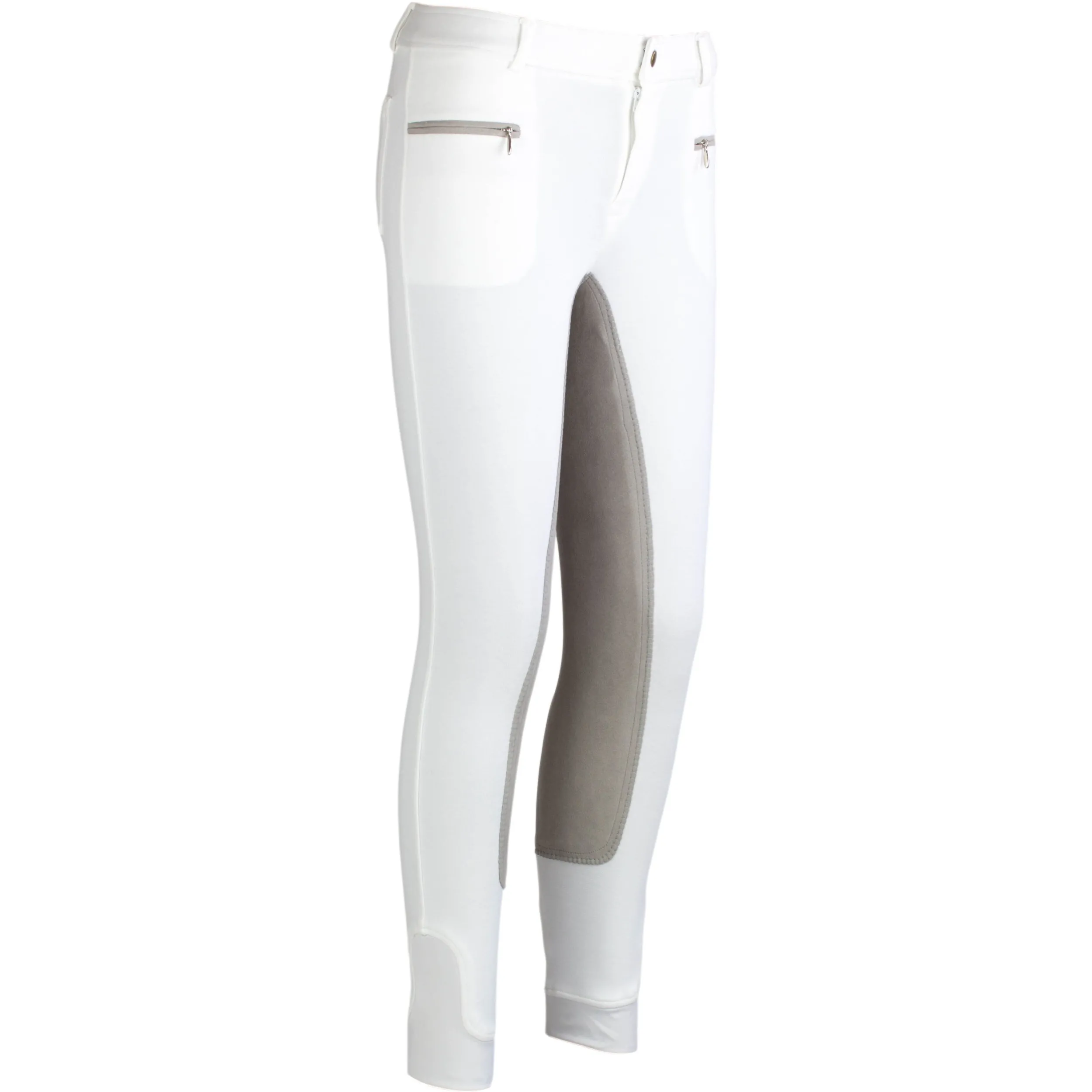 Damen Reithose Vollbesatz Flex BASICLINE weiß/grau
