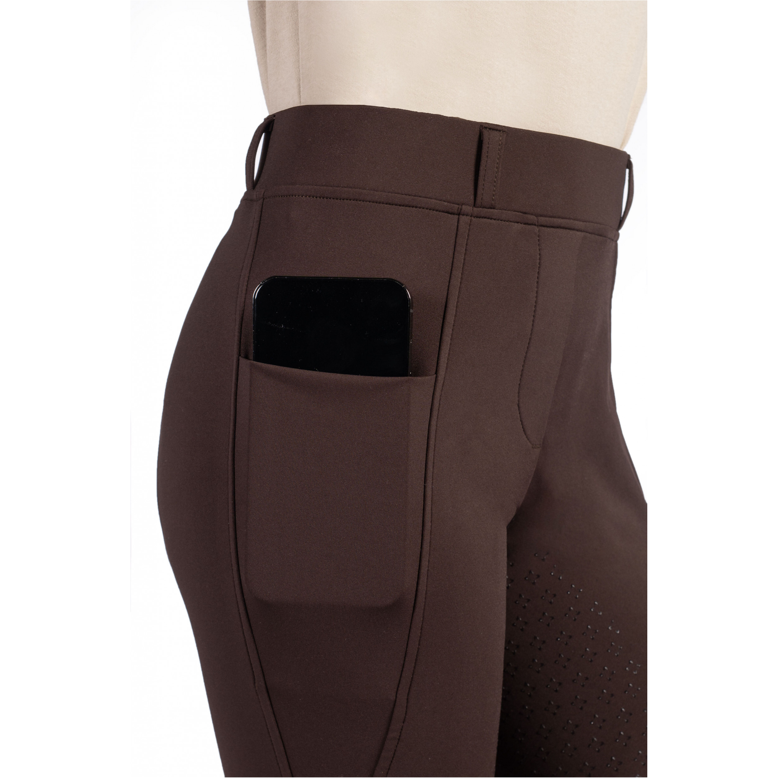 Winter Kinder Reitleggings Silikon Vollbesatz MIA dunkelbraun