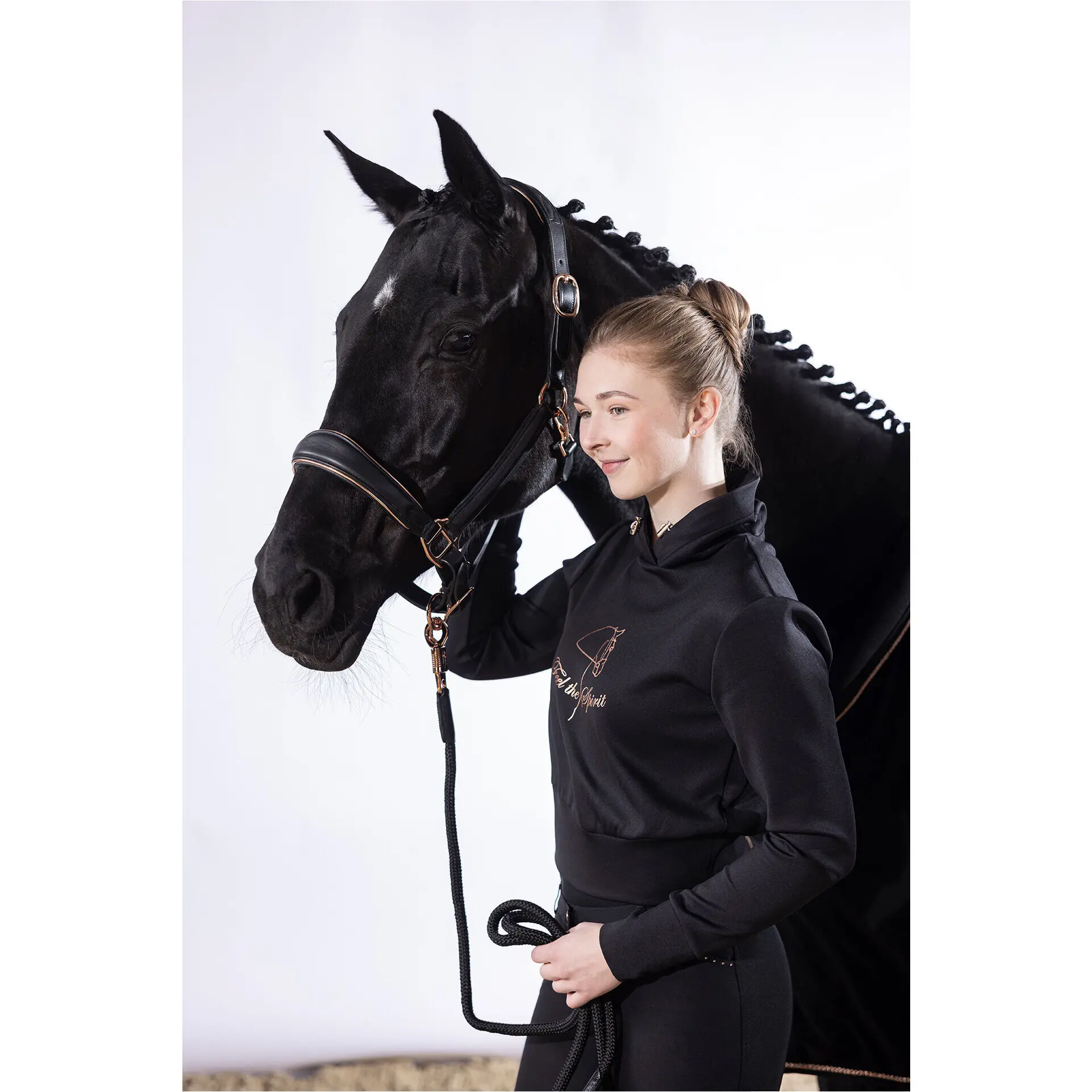 Führstrick mit Panikhaken ROSEGOLD GLAMOUR STYLE schwarz/rosegold Führstrick mit Panikhaken ROSEGOLD GLAMOUR STYLE schwarz/rosegold