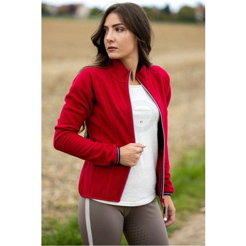 Damen Fleecejacke LENA kirschrot
