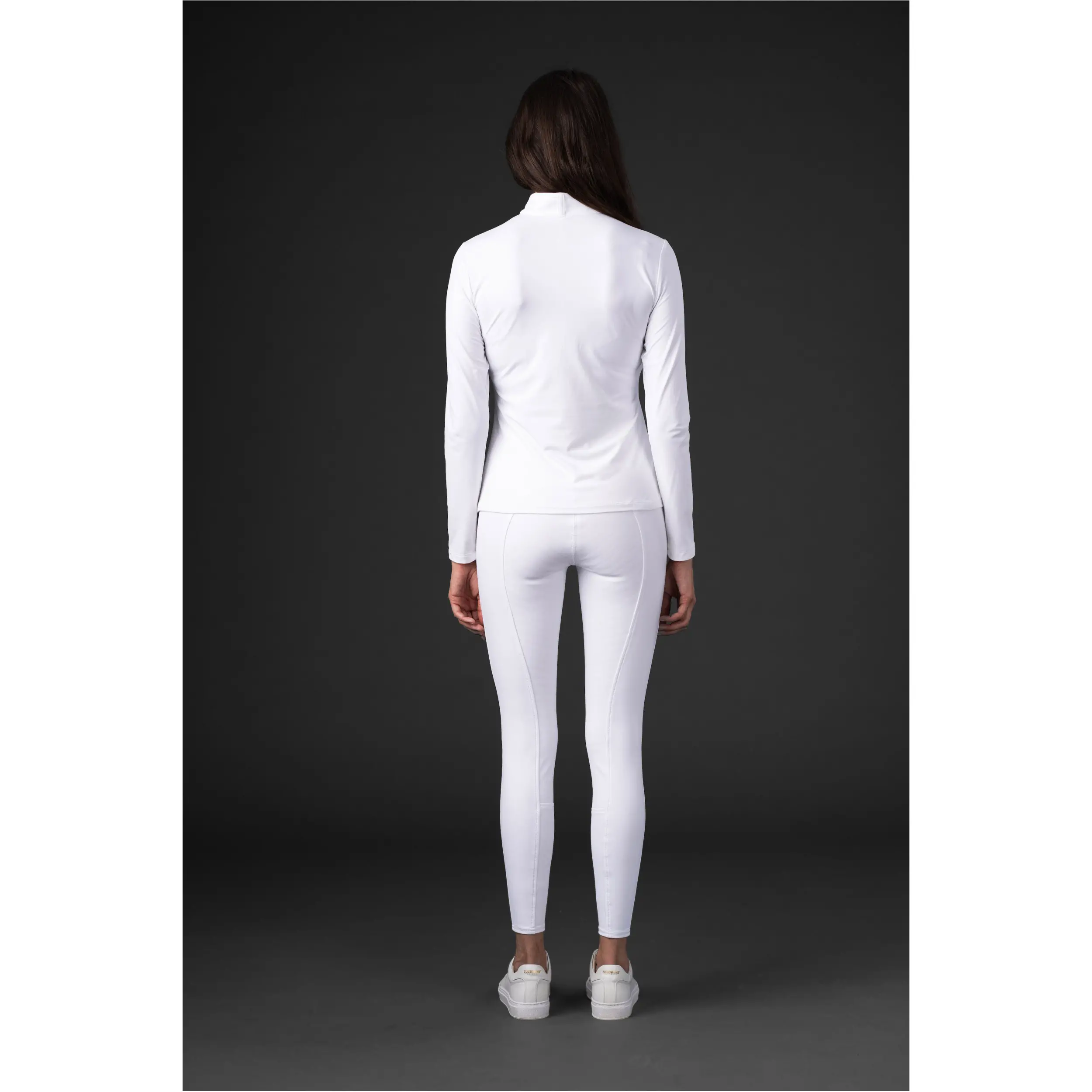 Damen Turniershirt Langarm VINICA half-zip weiß