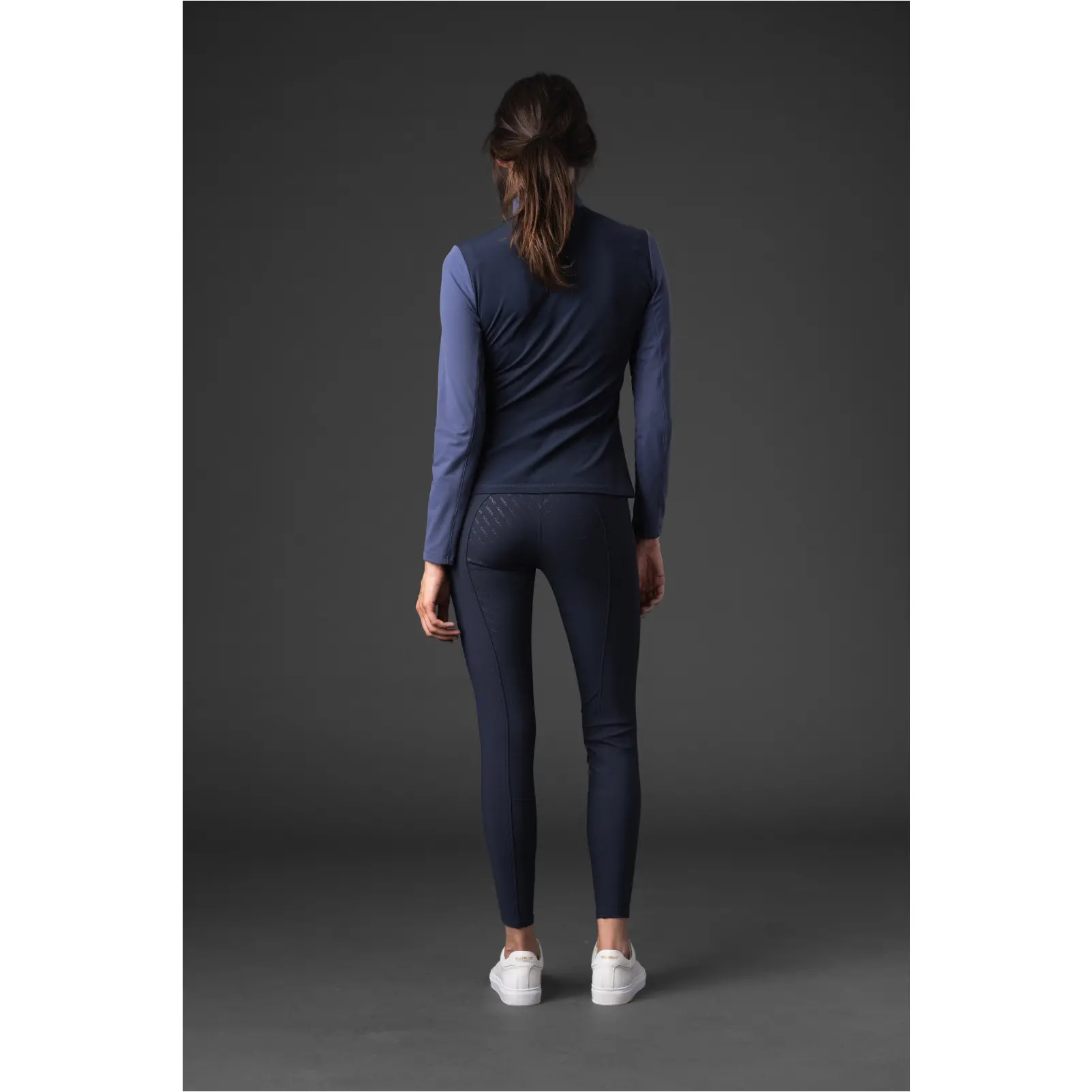 Damen Reitshirt Langarm VIVIAN half-zip crown blue