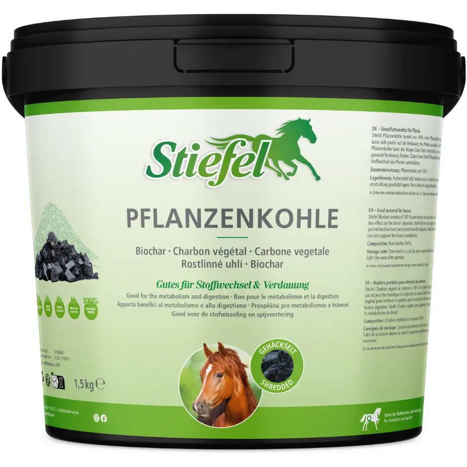 Pflanzenkohle gehäckselt für Stoffwechsel und Verdauung 1500g
