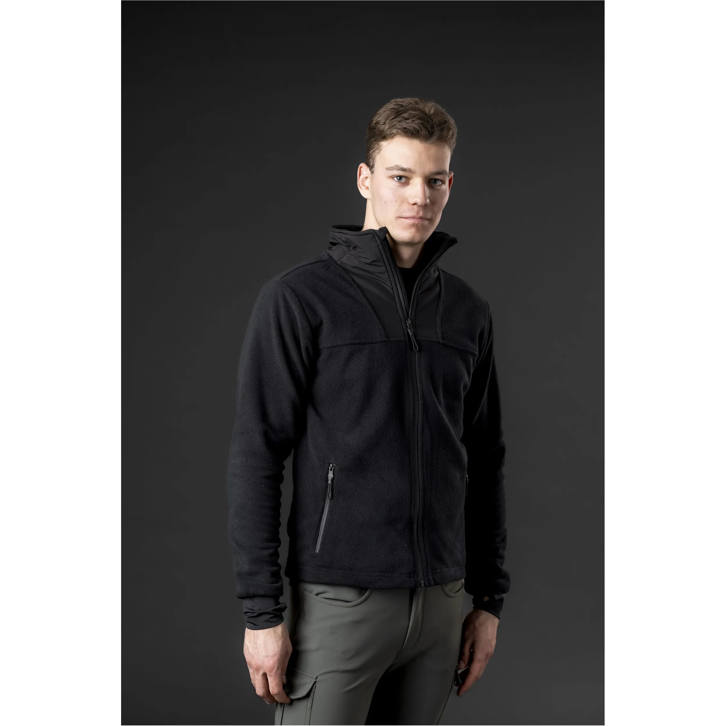 Herren Fleecejacke AIDEN Zip schwarz