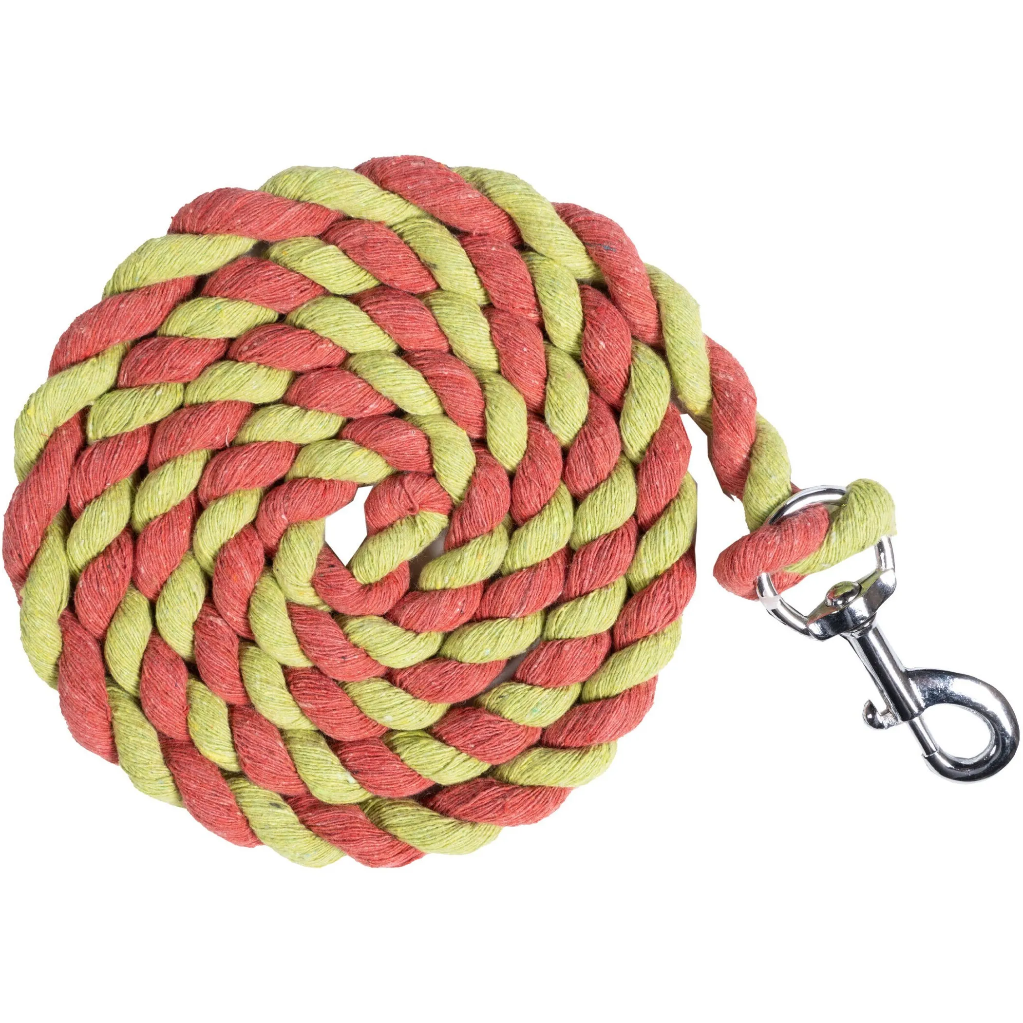 Führstrick mit Karabinerhaken COTTON apfelgrün/neon koralle
