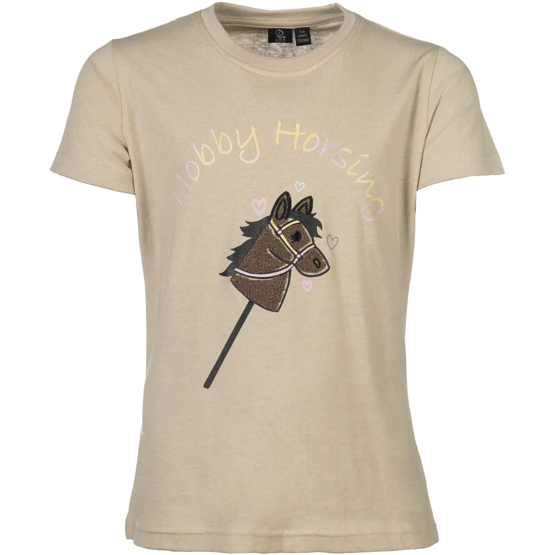 Kinder T-Shirt HOBBY HORSING RAINBOW beige
