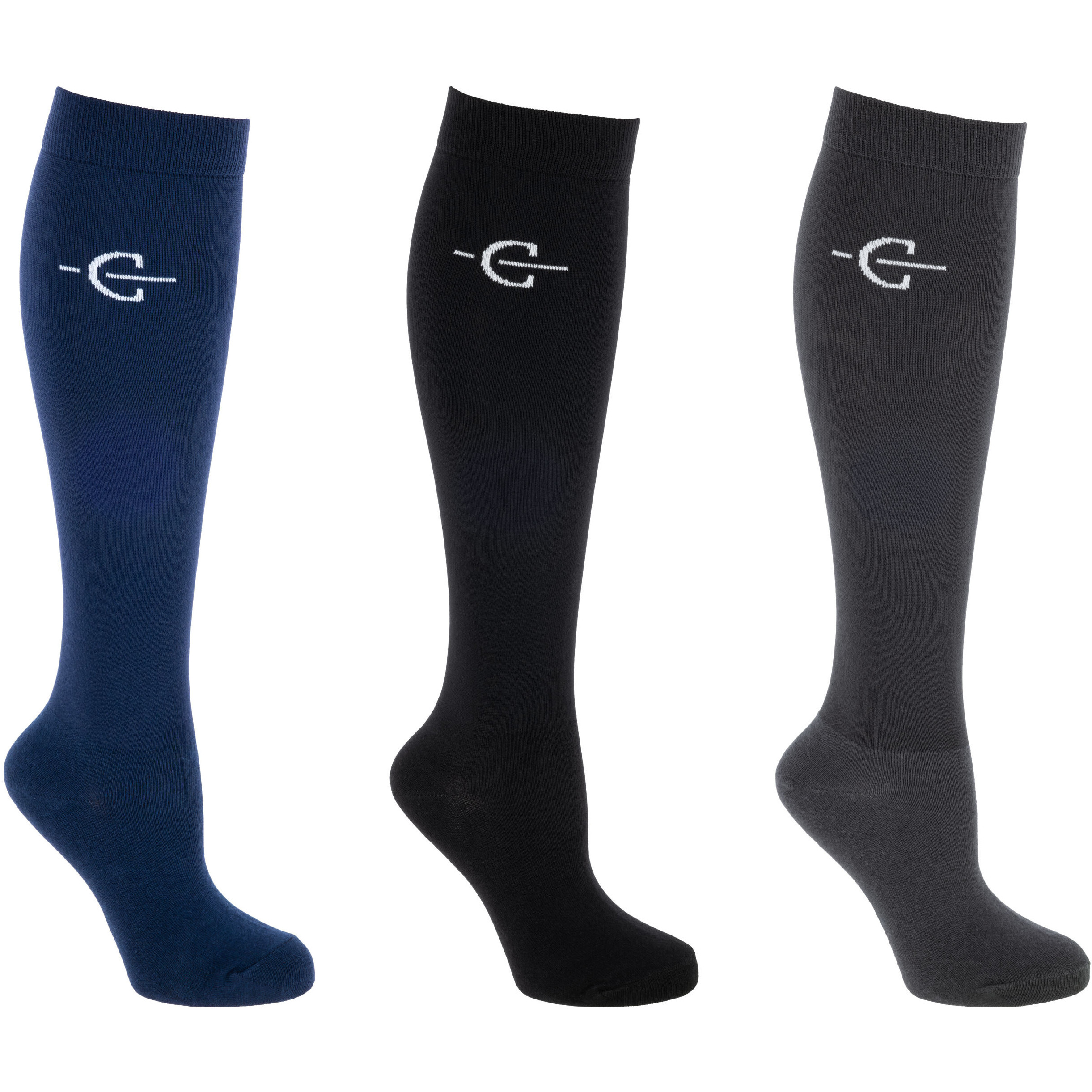 Reitstrümpfe (3er Set) COMPETITION navy/black/grey