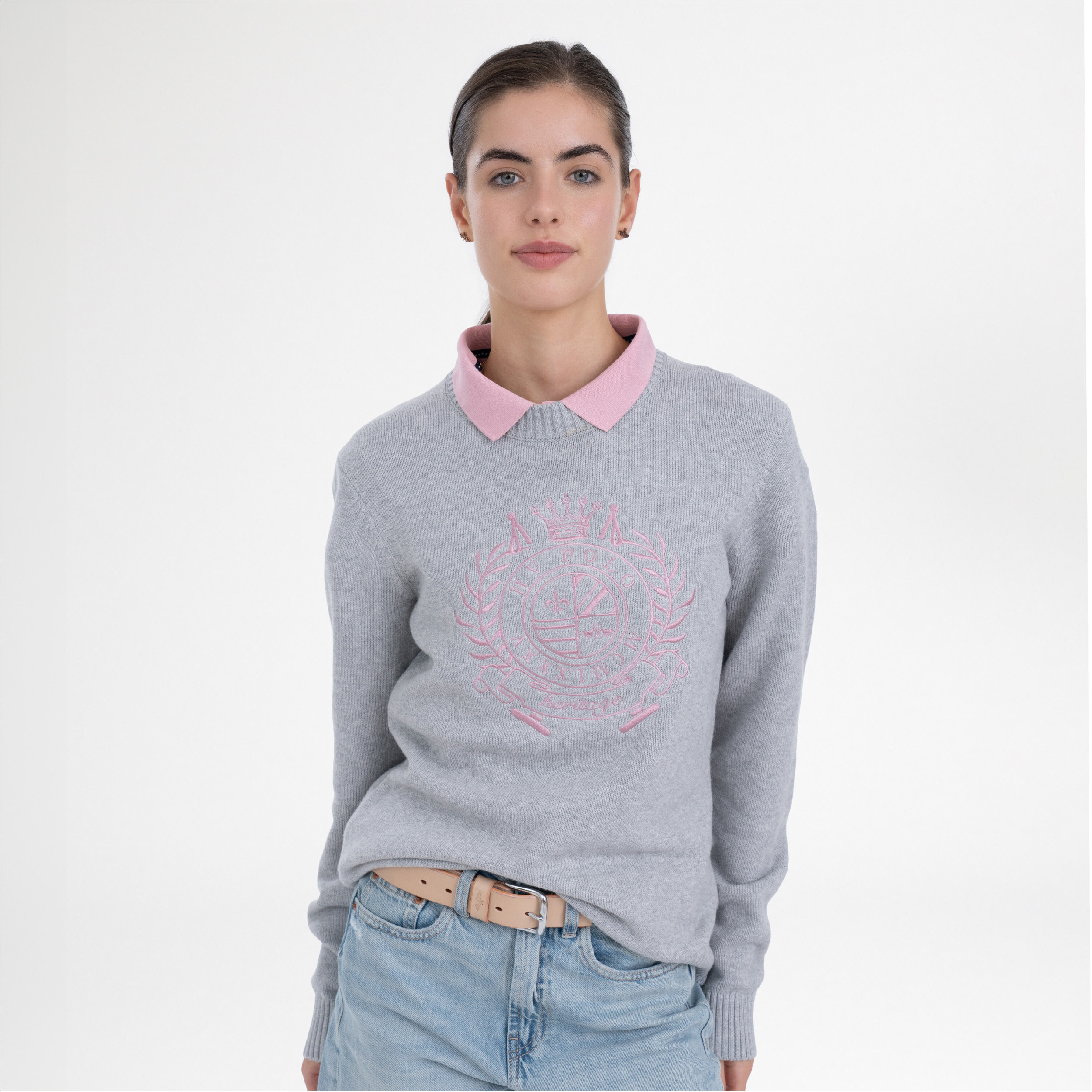Damen Pullover HVPJordyn grau melange