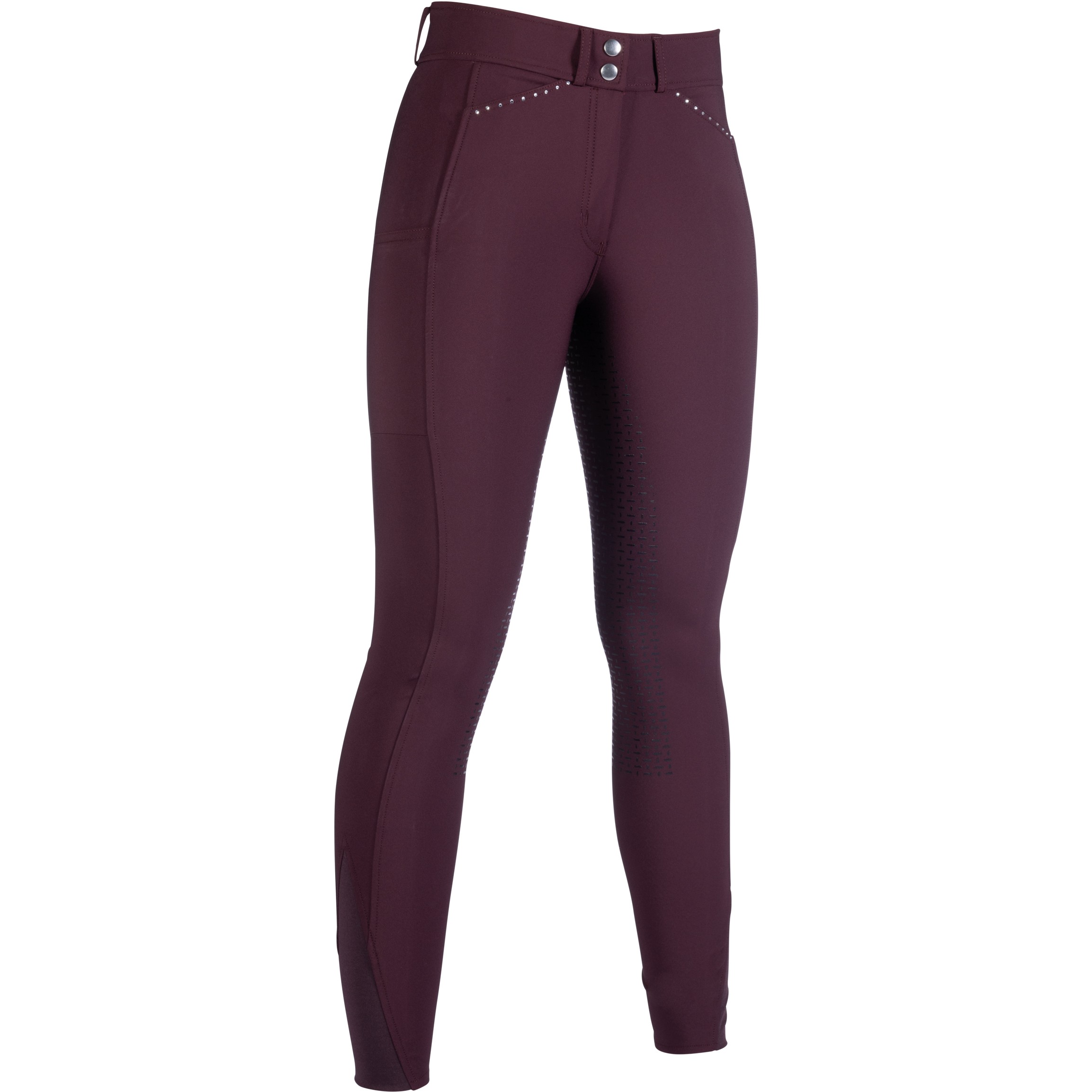 Damen Reithose Silikon Vollbesatz HELENE weinrot