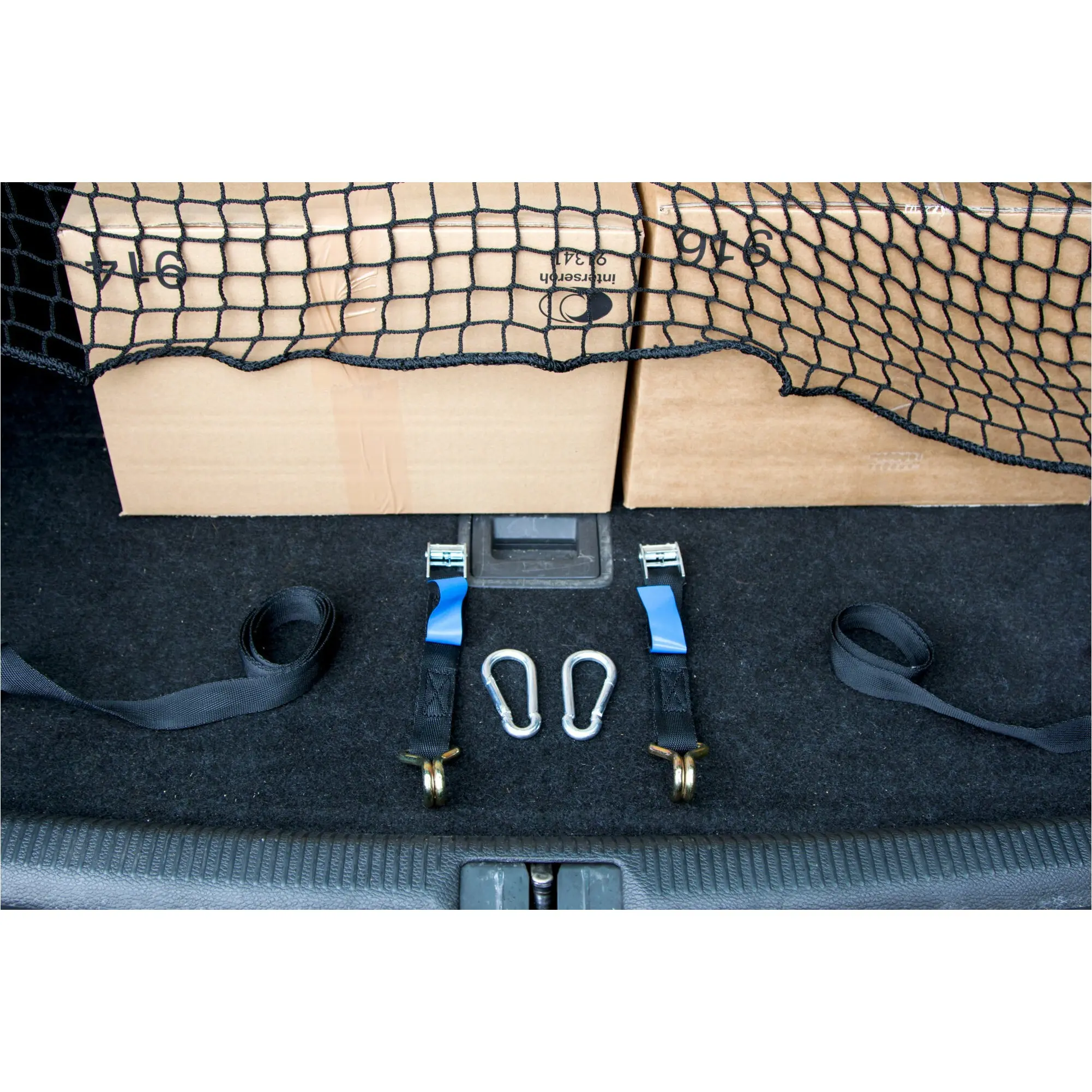 Netz zur Ladungssicherung für Pkw Kombi inkl. Zurrgurte schwarz