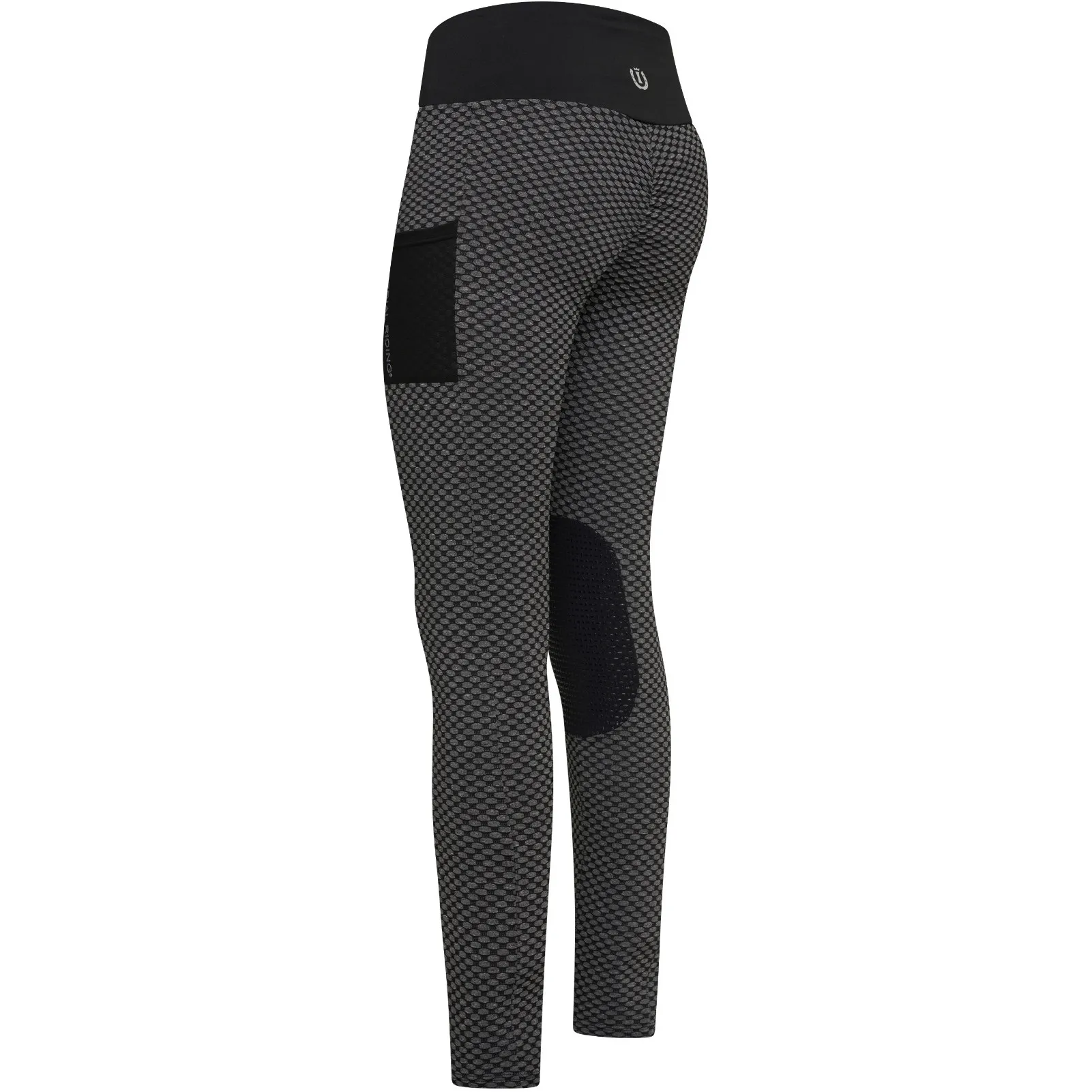 Damen Reitleggings Silikon Kniebesatz IRHDiamond Bubble schwarz