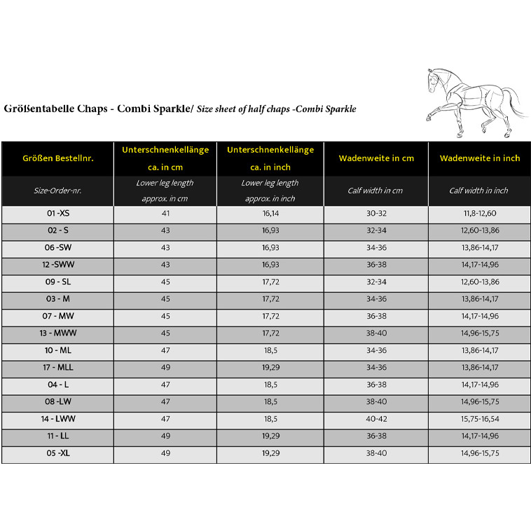 Minichaps COMBI SPARKLE schwarz