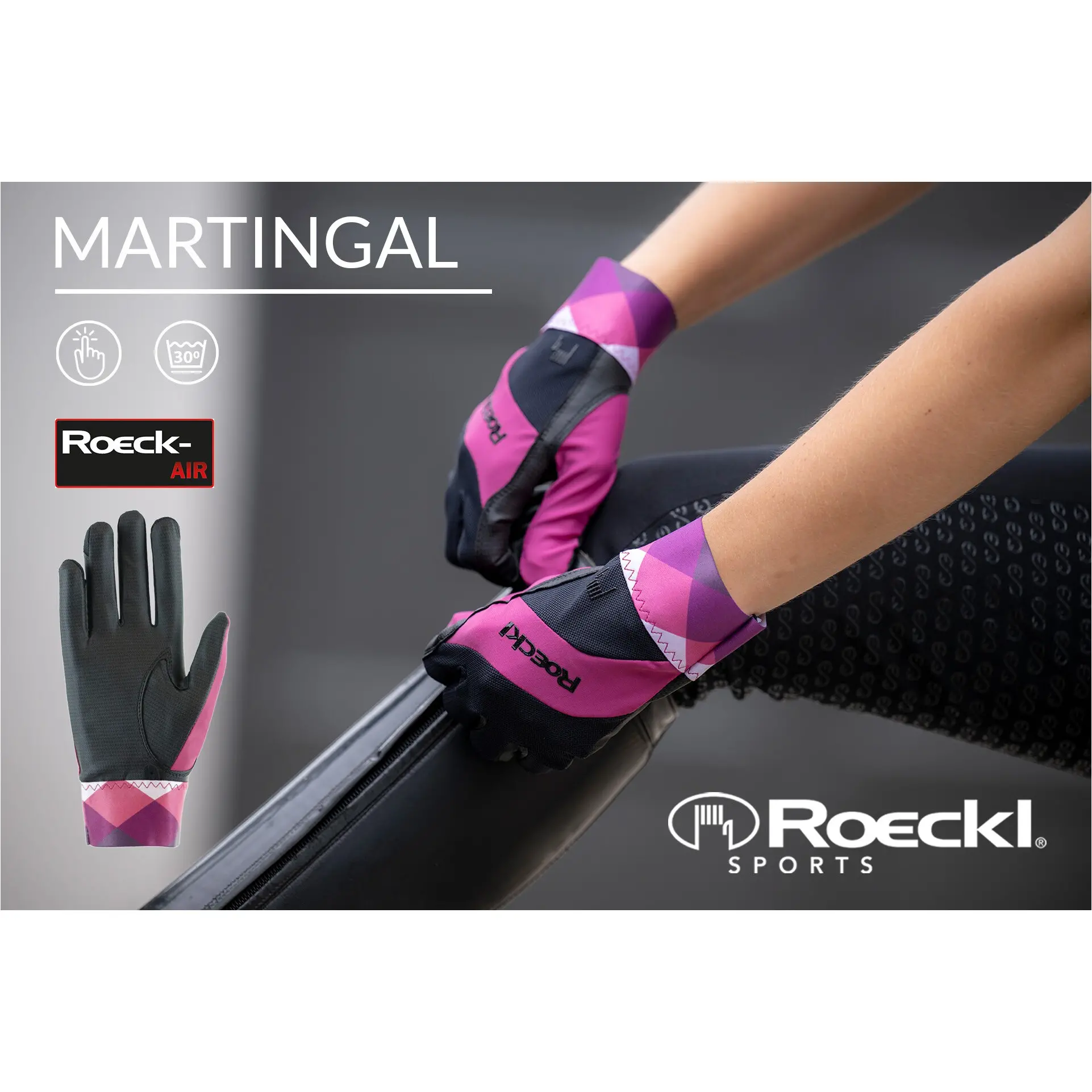Reithandschuhe MARTINGAL black/posh pink