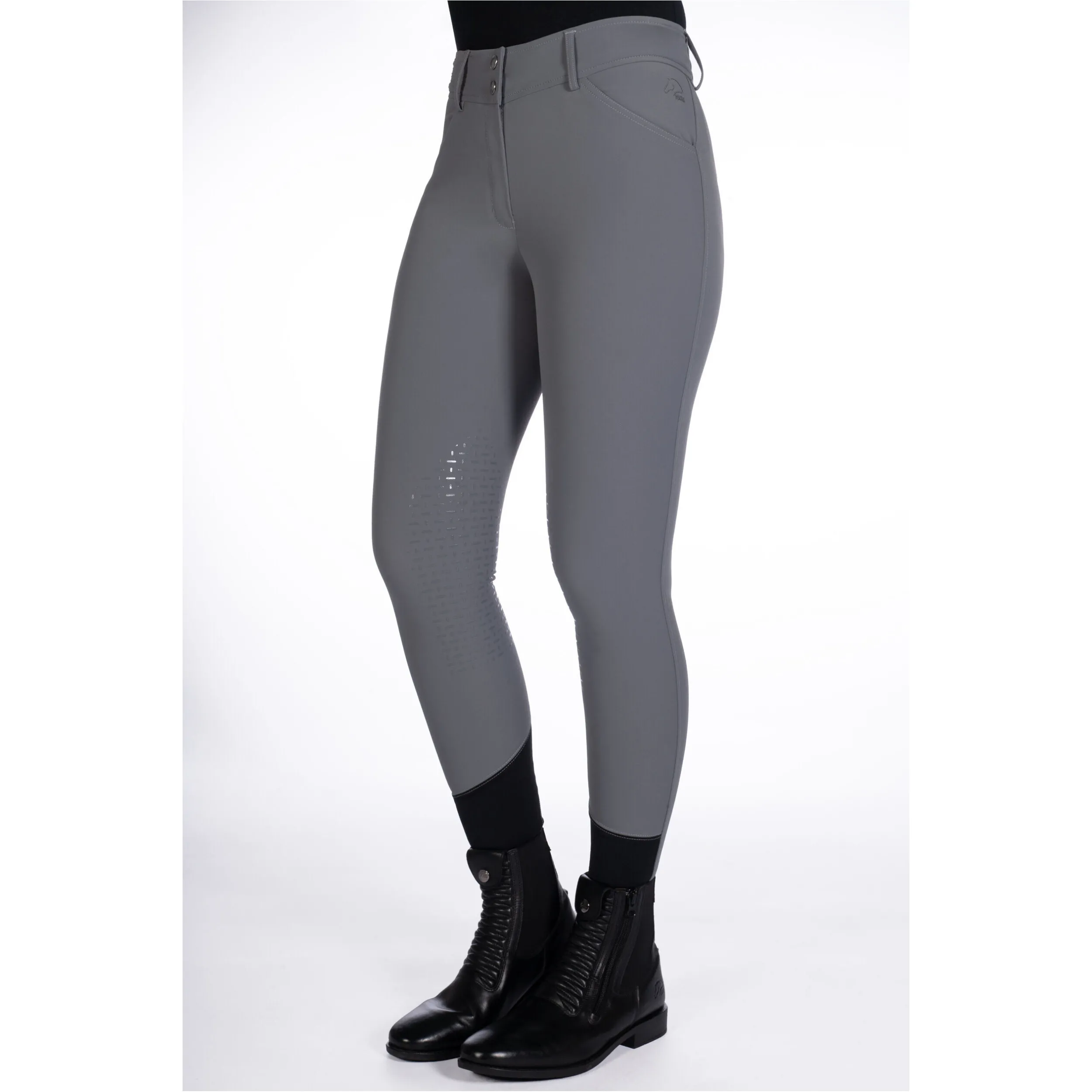 Damen Reithose Silikon Kniebesatz TAMPA grau